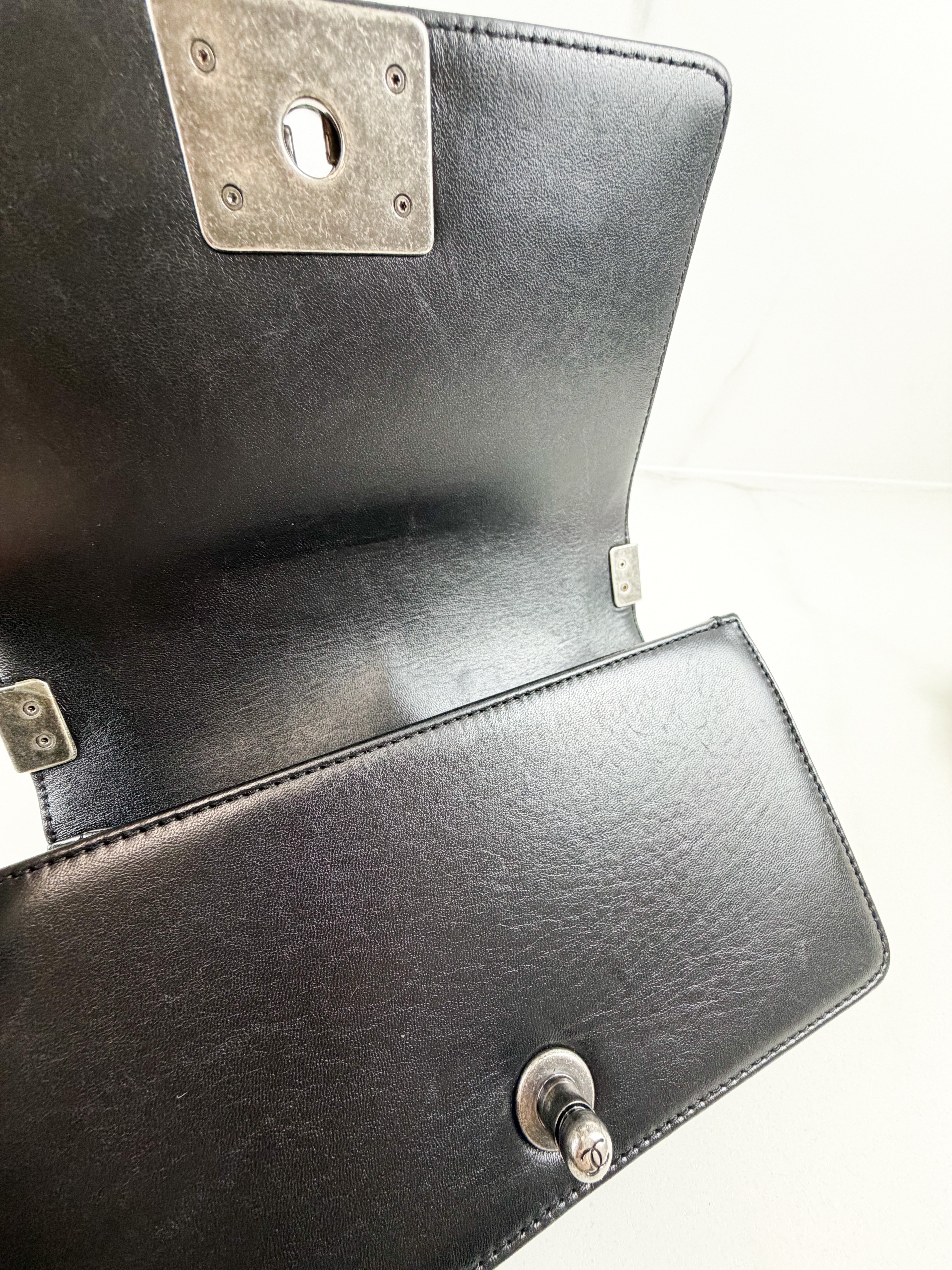 Chanel Small Lambskin Boy Bag with Ruthenium Hardware