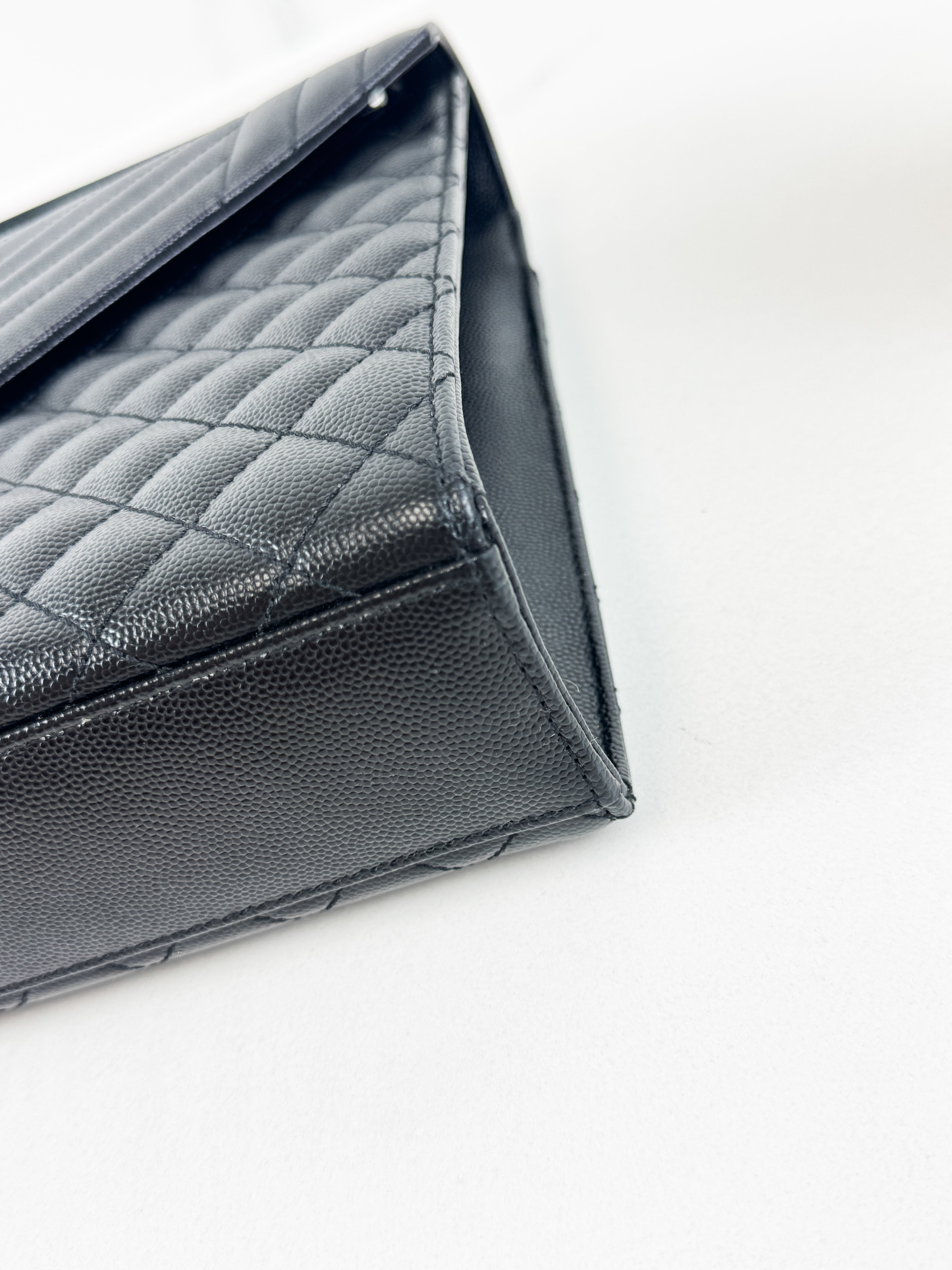 Saint Laurent Black Large Envelope Bag with Black Hardware