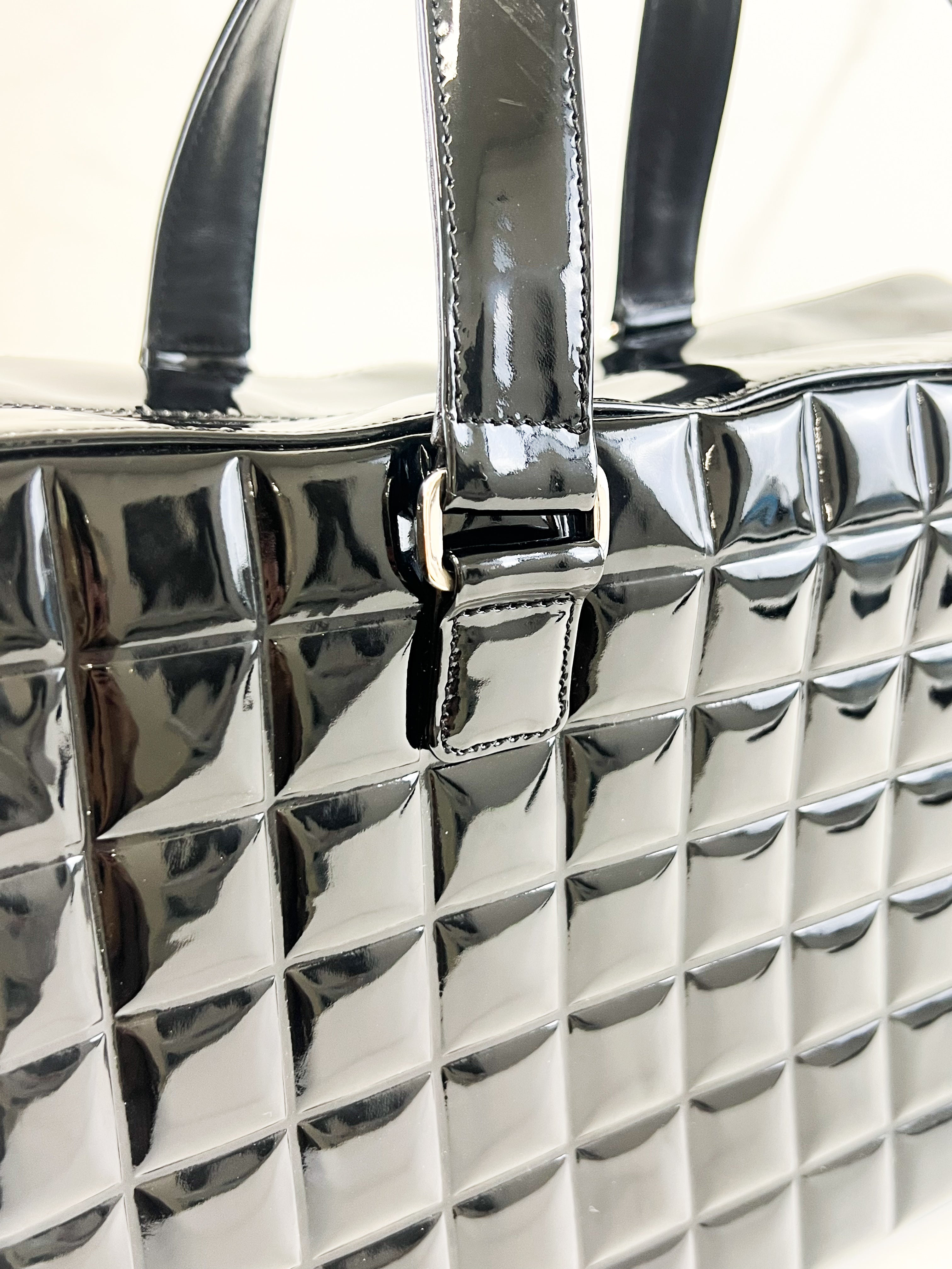 Chanel Black Patent Bowling Bag