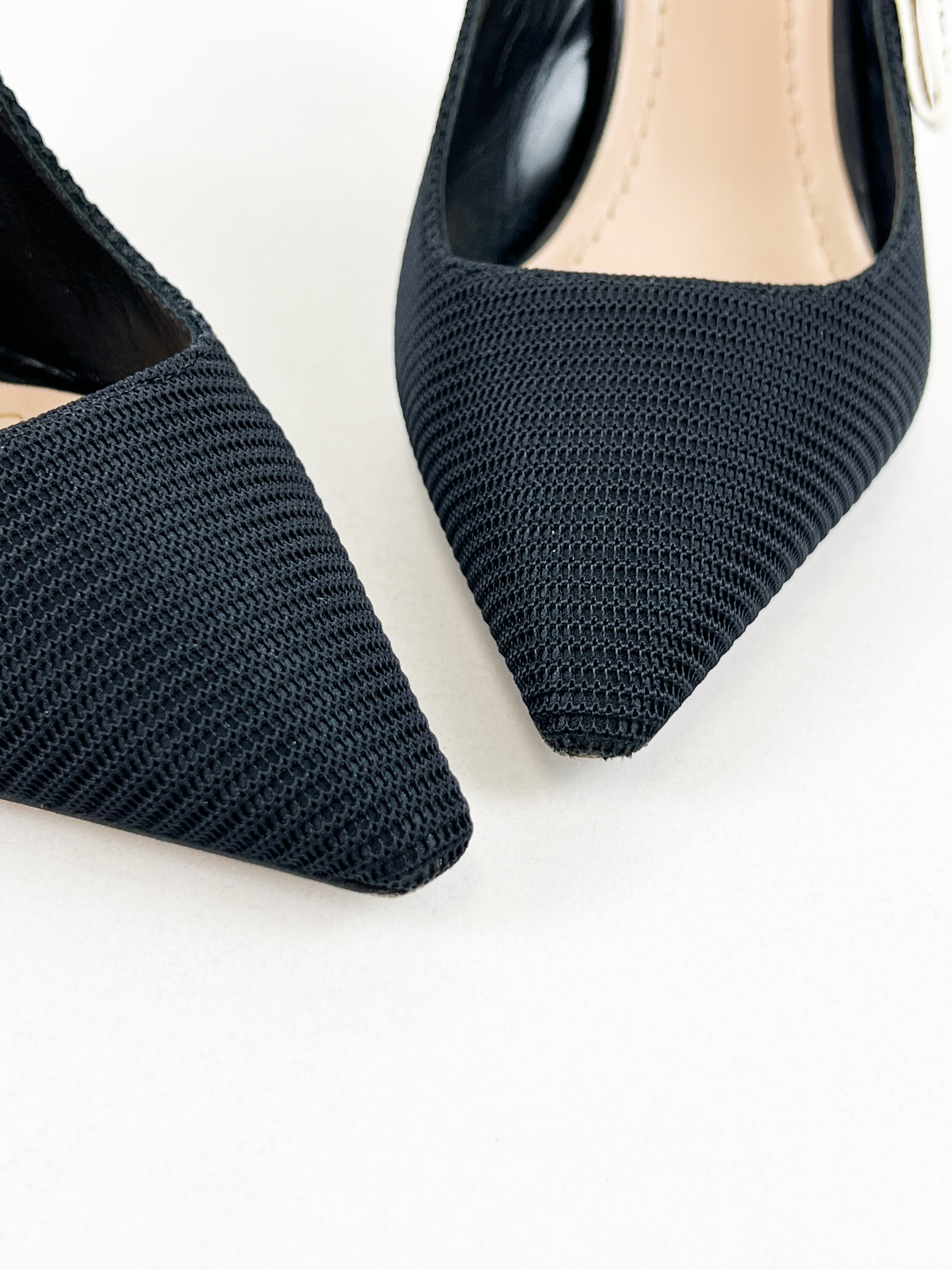 Christian Dior Black Jadior Slingback Heel Size 36.5 D
