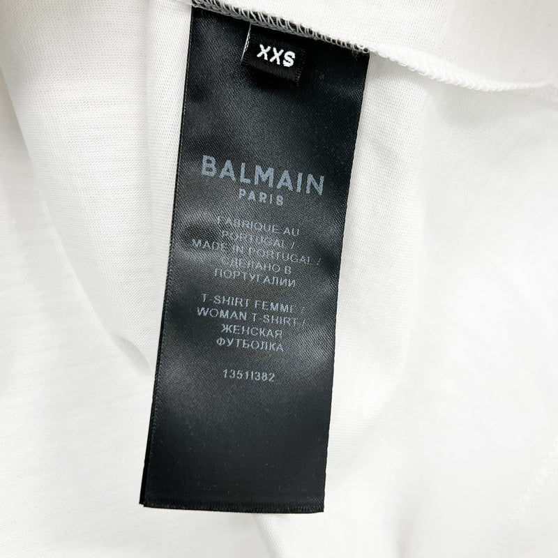 Balmain Logo-Printed White T-Shirt Size XXS