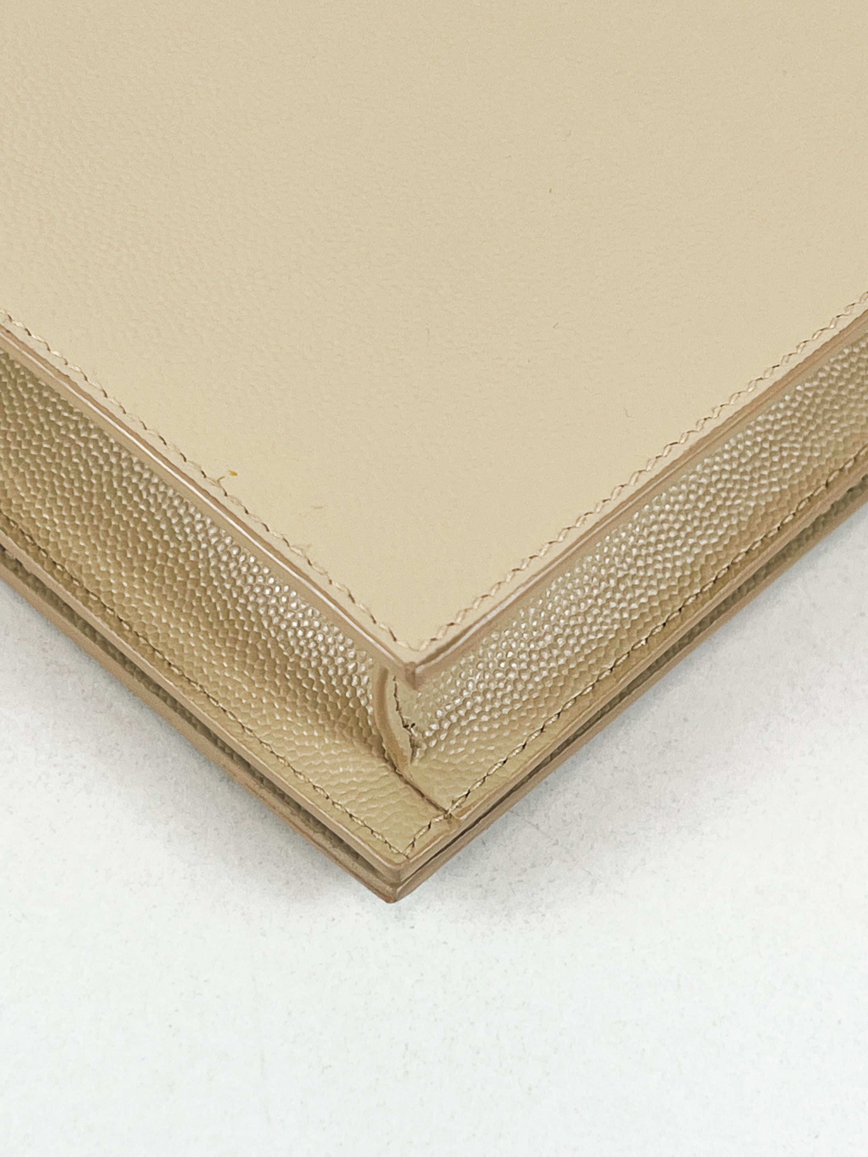 Saint Laurent Cream Clutch GHW