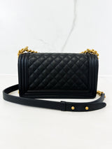 Chanel Black Old Medium Caviar Boy Bag GHW