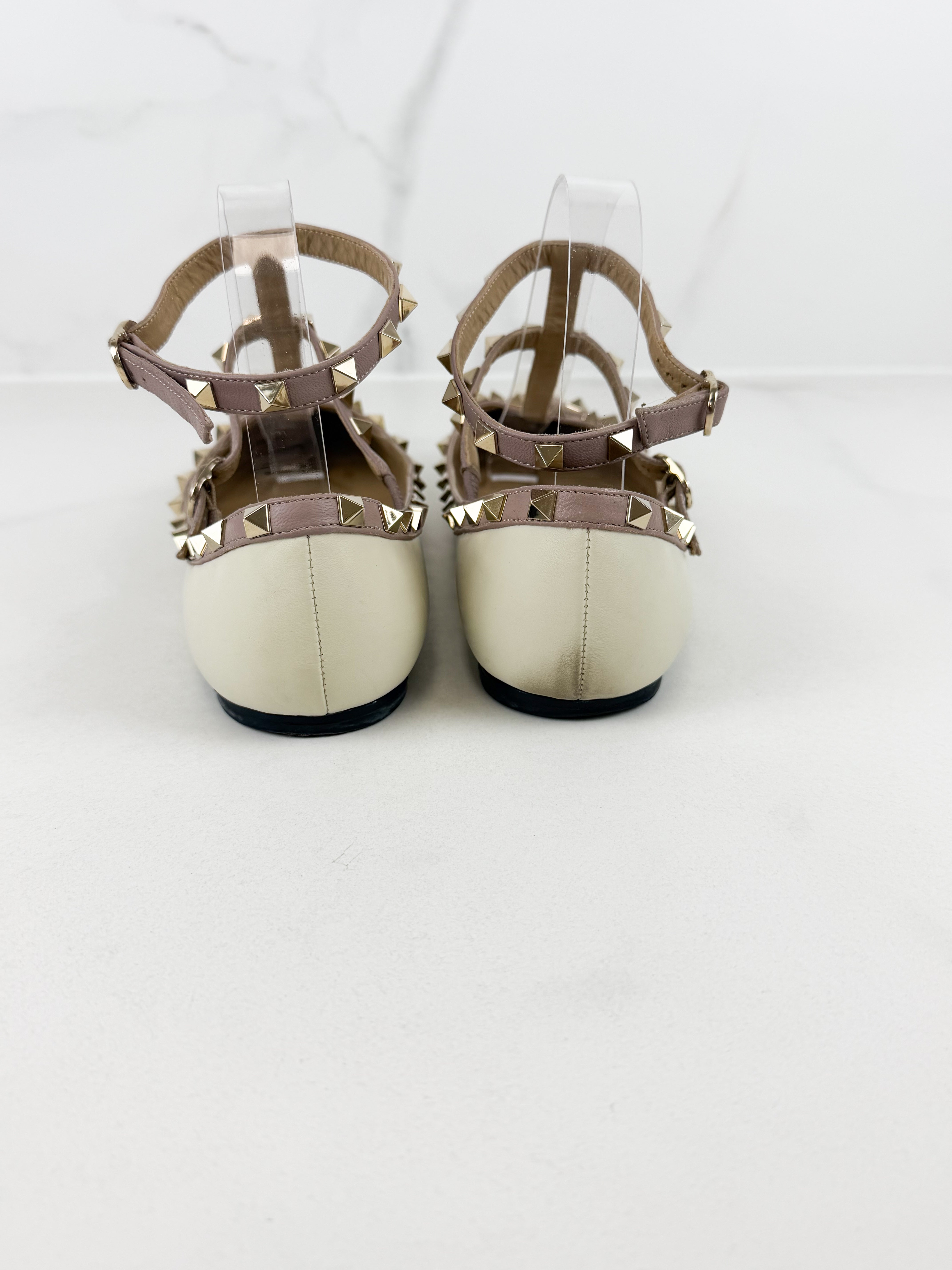 Valentino Rockstud Caged Ballet Flat Size 40