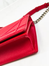 Christian Dior Red Small Diorama Shoulder Bag SHW