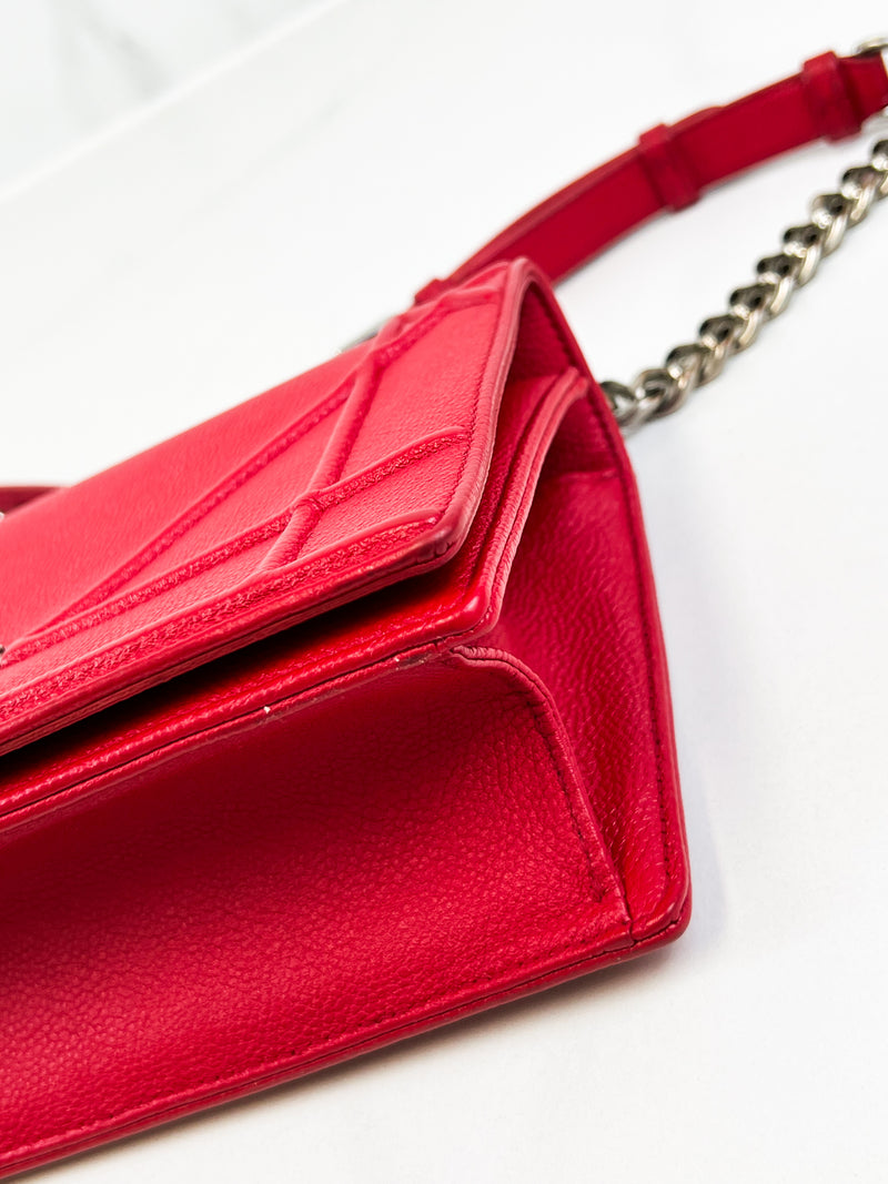Christian Dior Red Small Diorama Shoulder Bag SHW