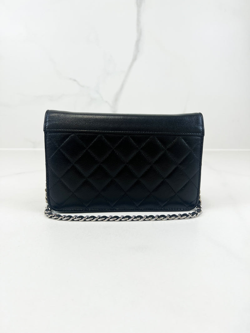 Chanel Black Calfskin CC WOC with SHW