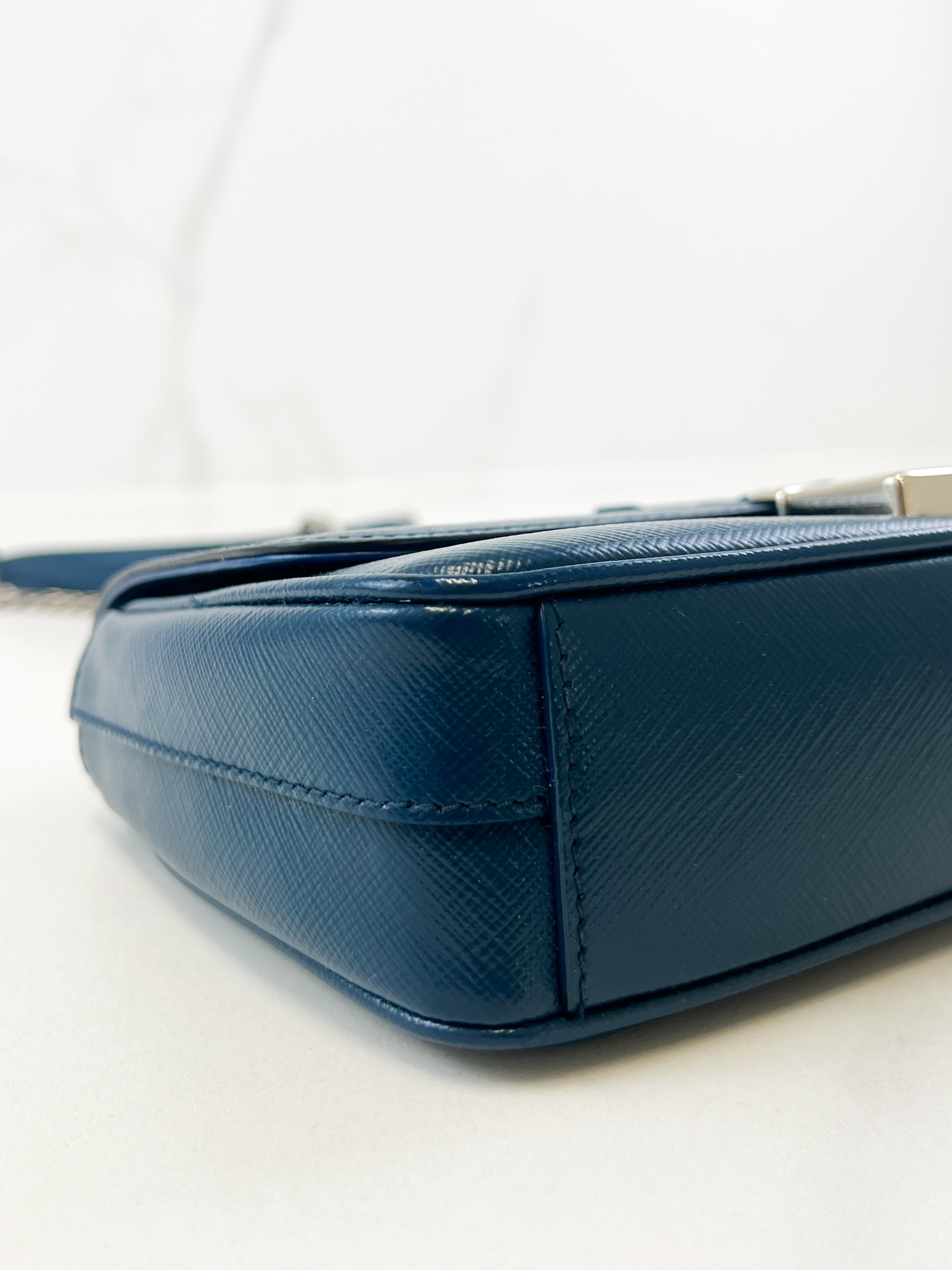 Prada Saffiano Leather Lock Crossbody Bag