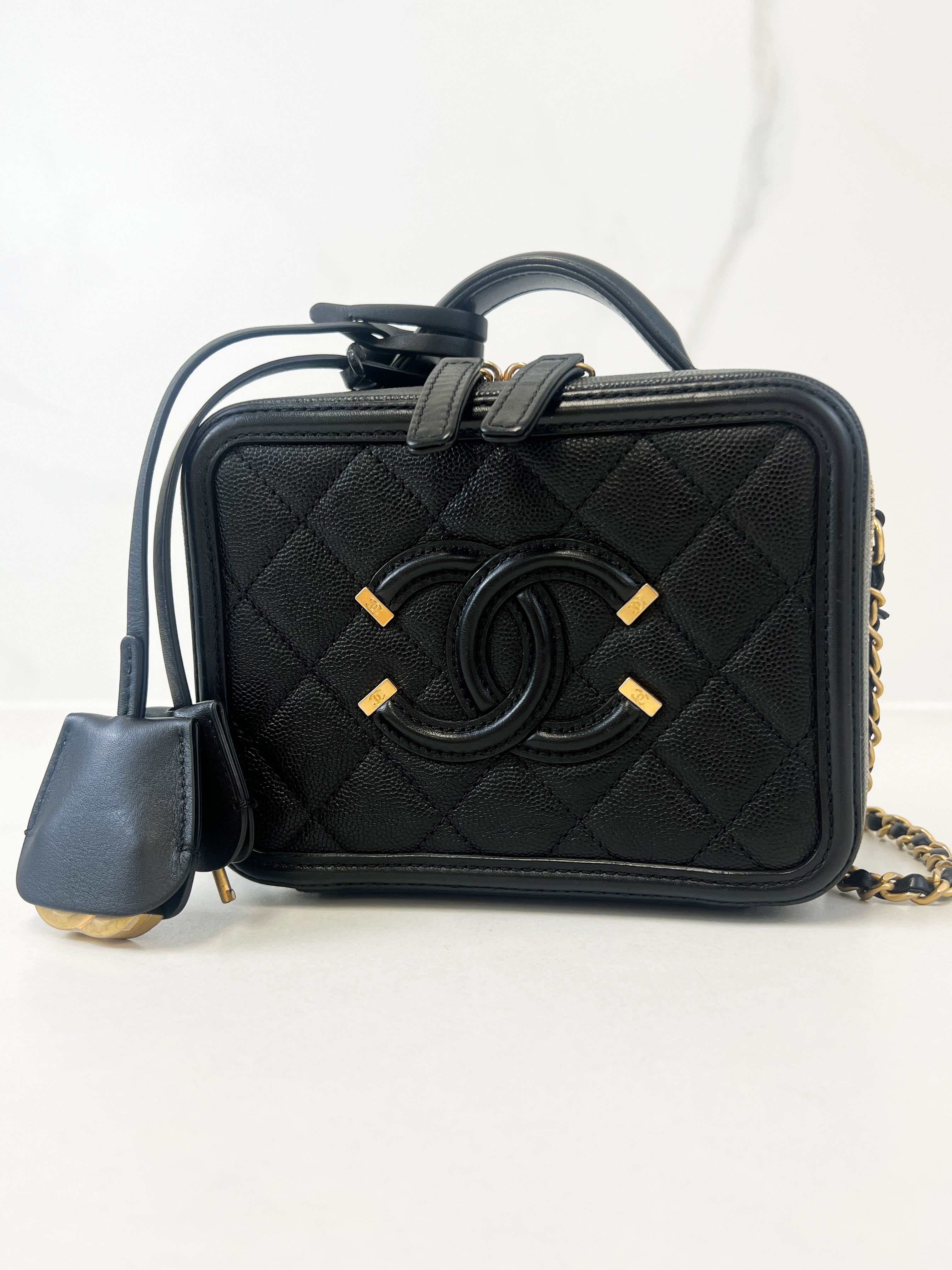 Chanel Filigree Small CC Black Caviar Vanity Bag