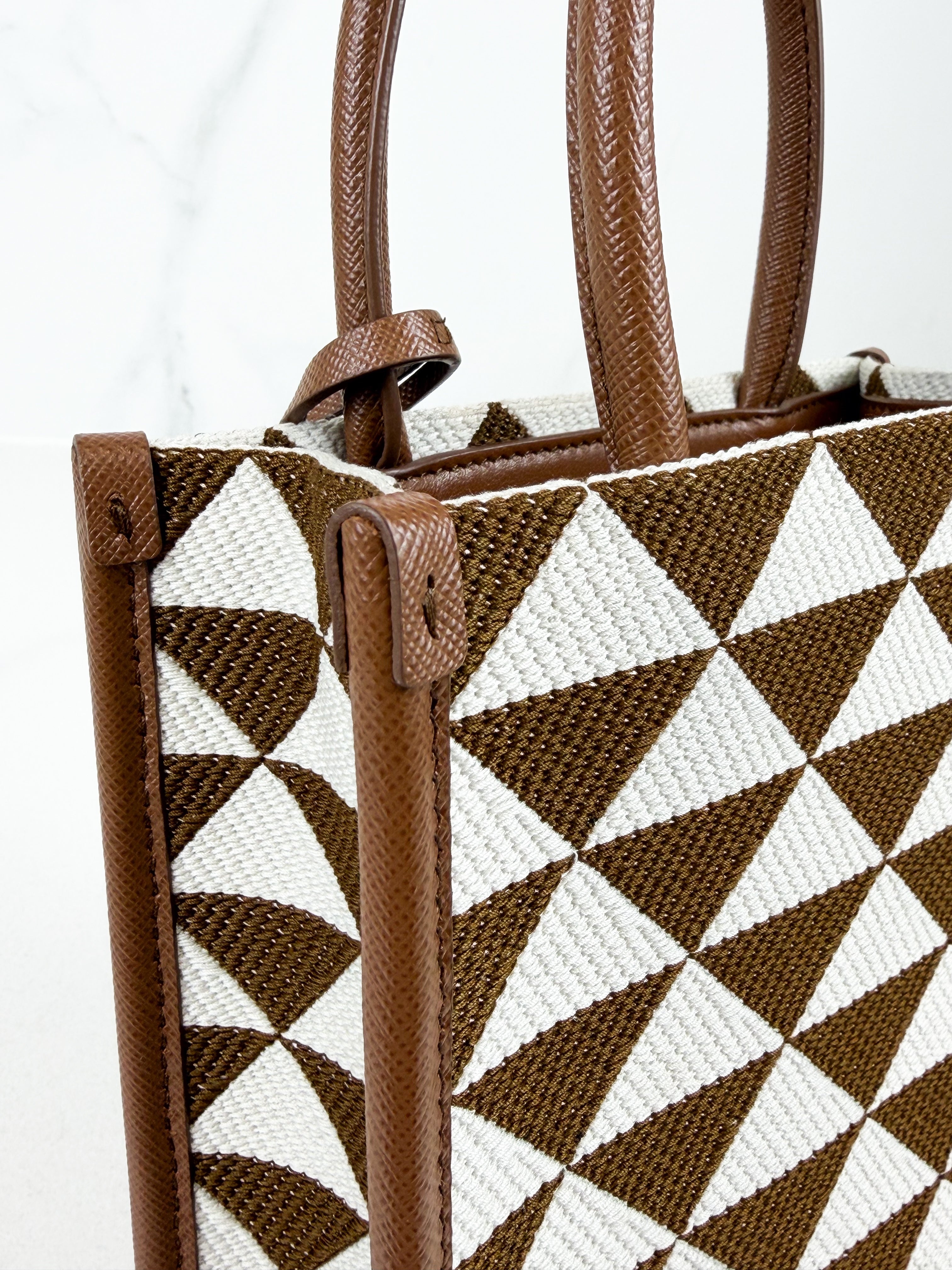 Prada Symbole Jacquard Fabric Mini Tote Bag