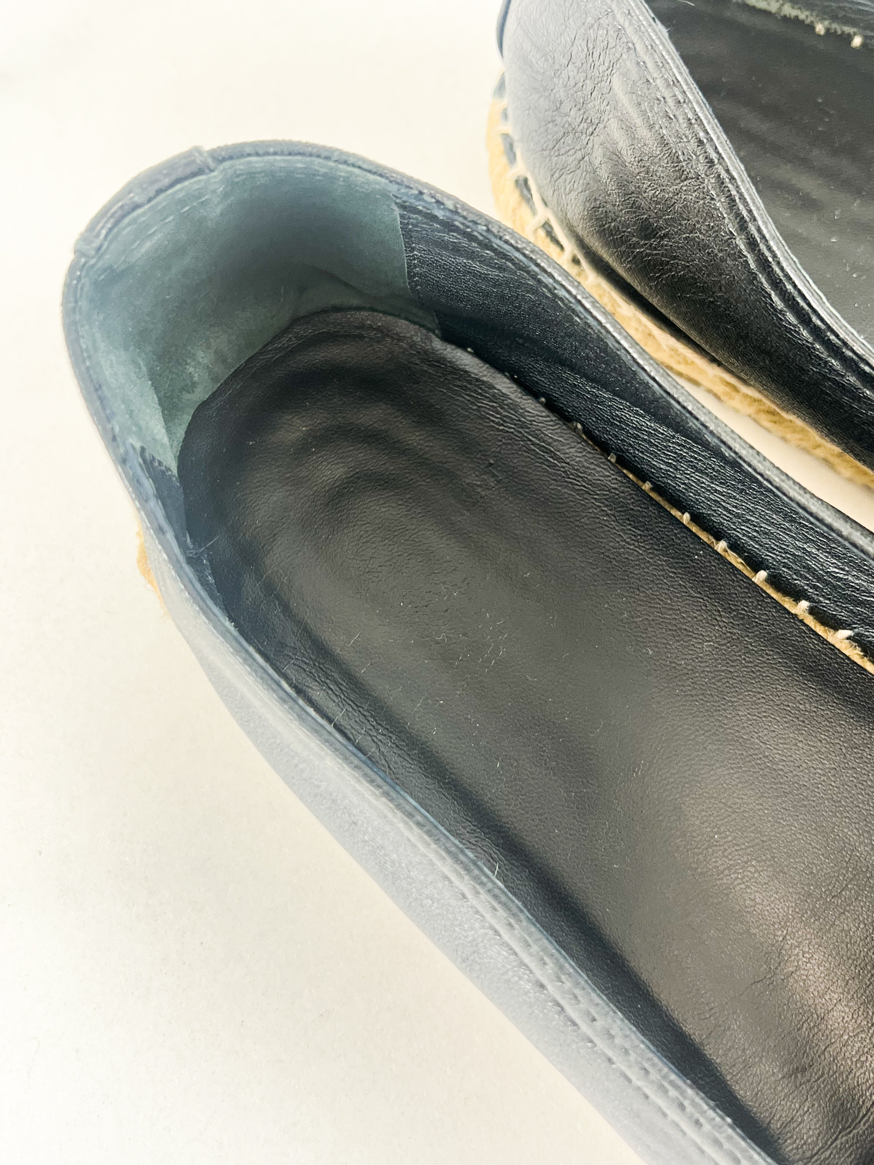 Saint Laurent Black Monogram Espadrilles Size 41.5
