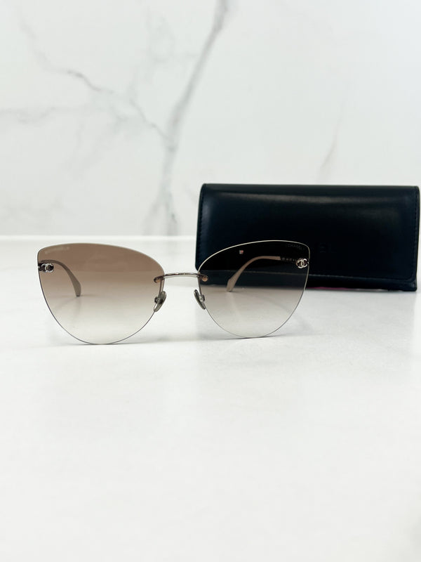 Chanel Irregular GOLD DARK GREY Sunglasses