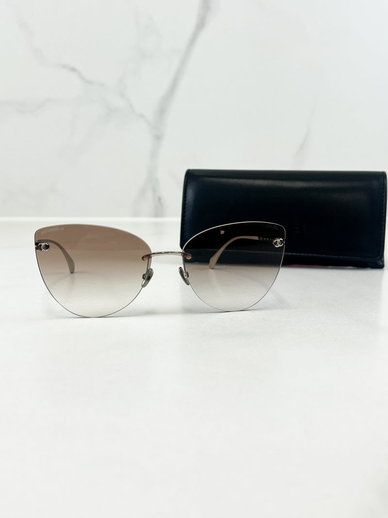 Chanel Irregular GOLD DARK GREY Sunglasses