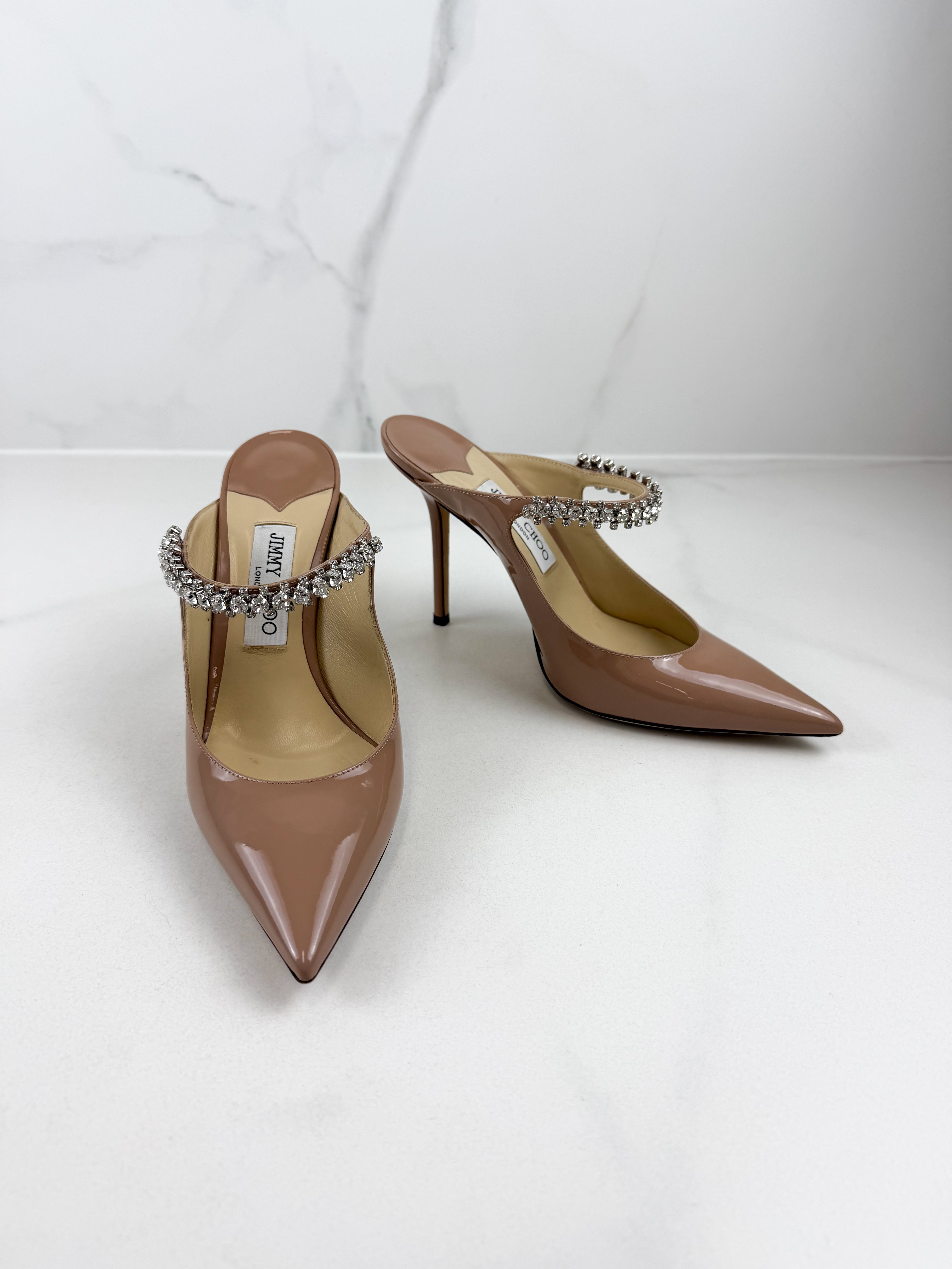Jimmy Choo Bing Ballet Pink Patent Mule Size 39
