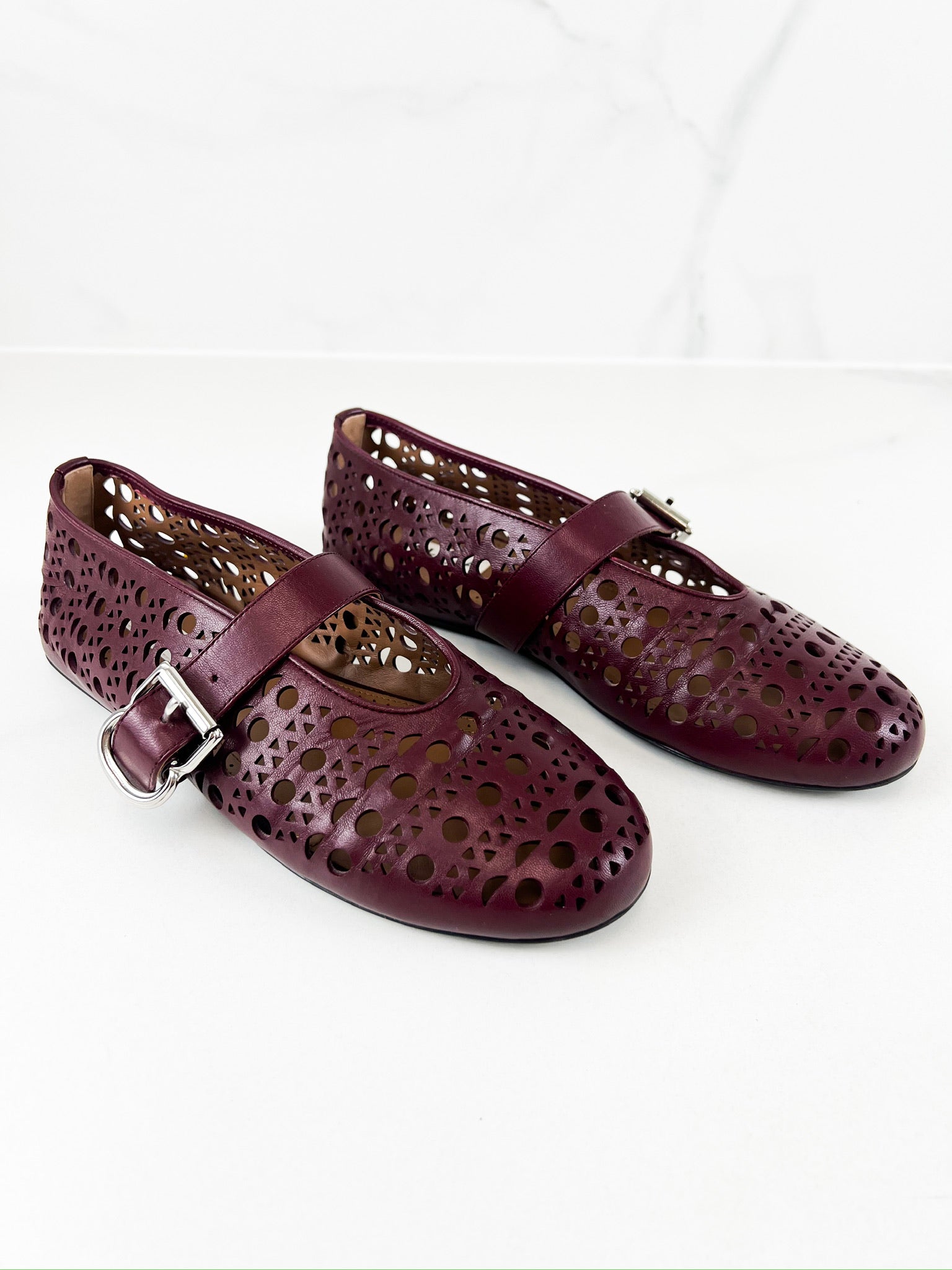 Alaia Perforated Ballet Flat 37