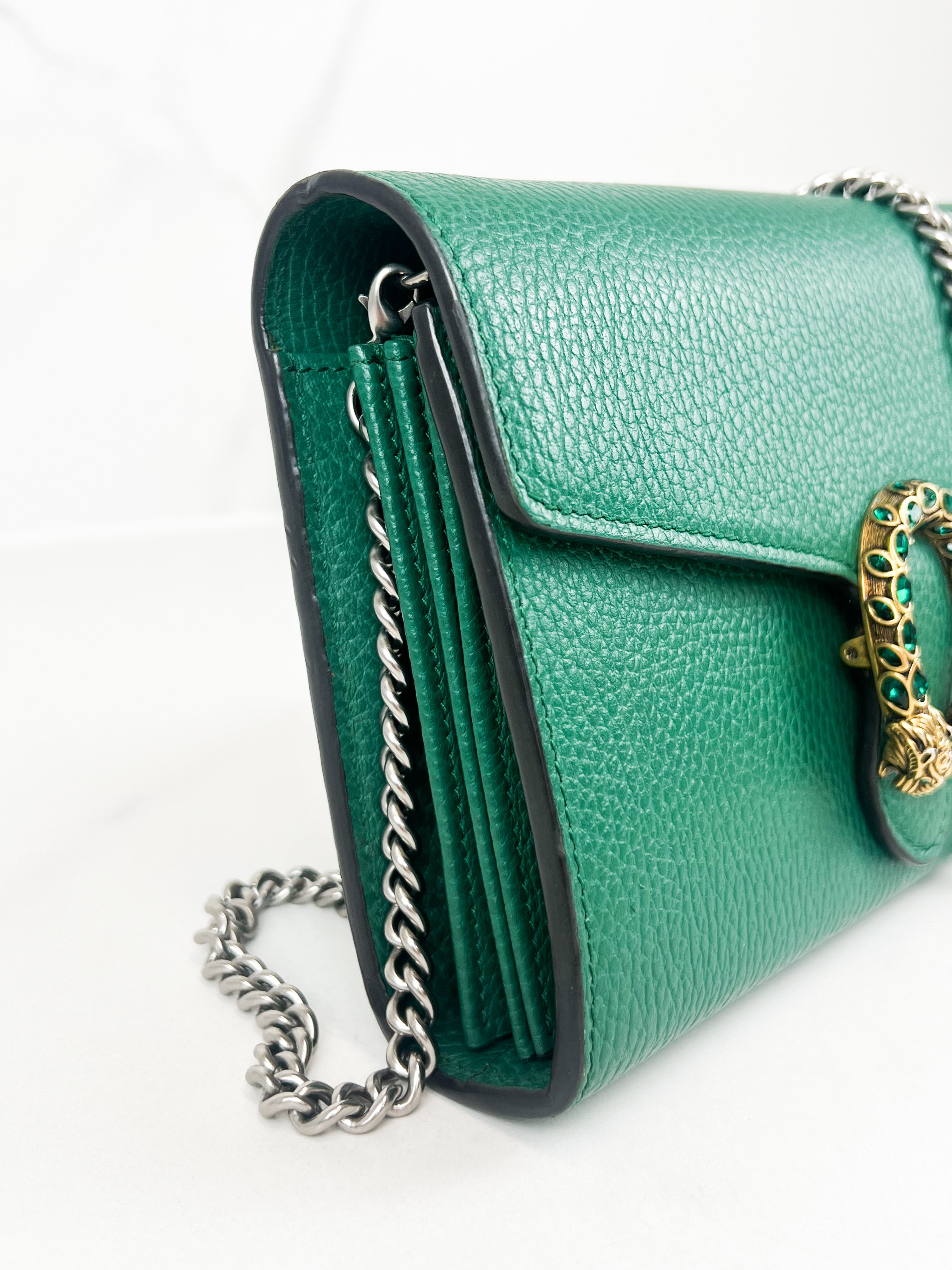 Gucci Green Dionysus Chain Wallet