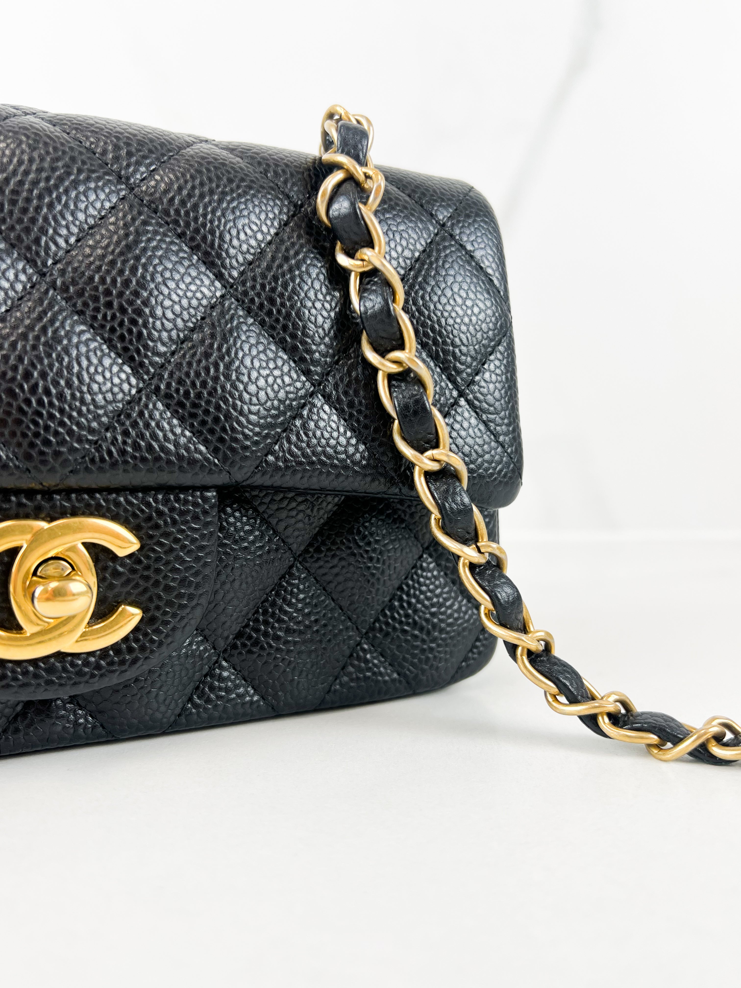 Chanel Rectangular Mini Flap Caviar Shoulder Bag GHW