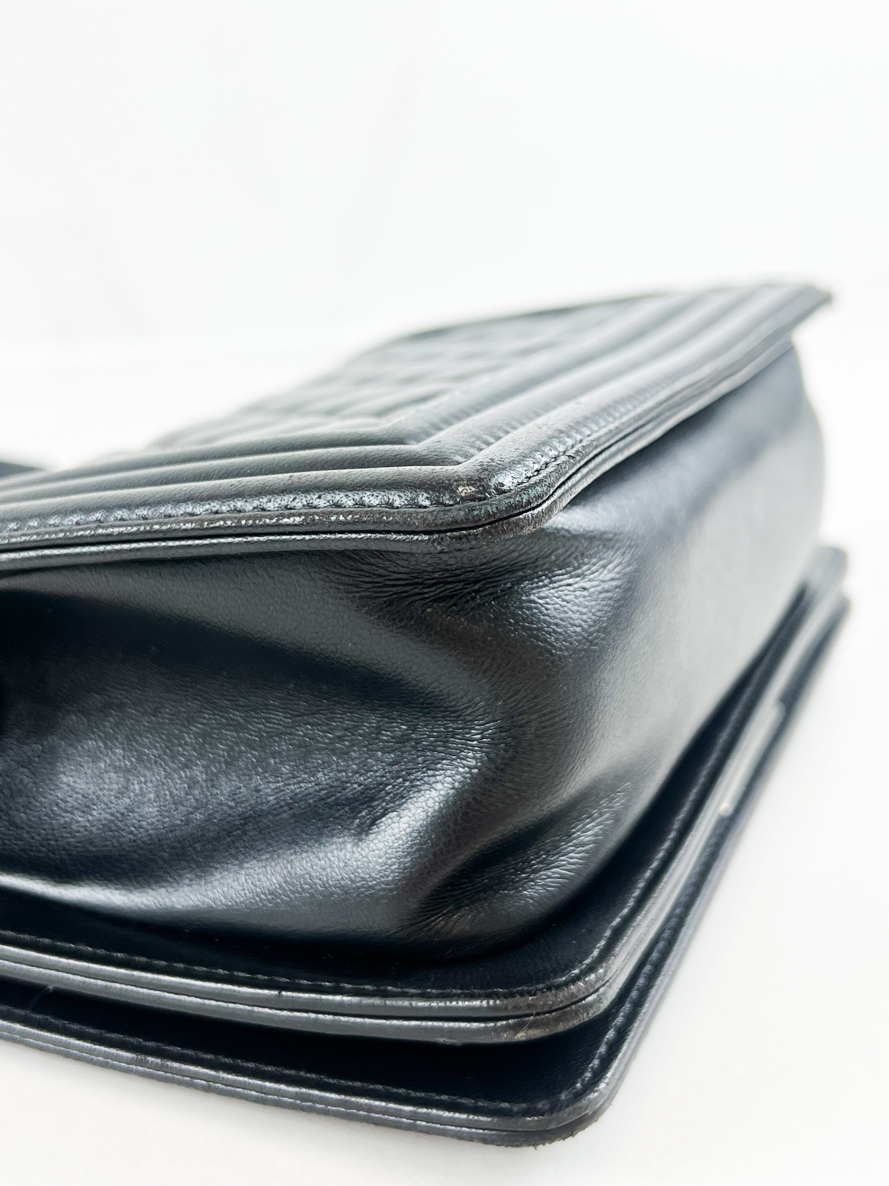 Chanel Small Lambskin Boy Bag with Ruthenium Hardware