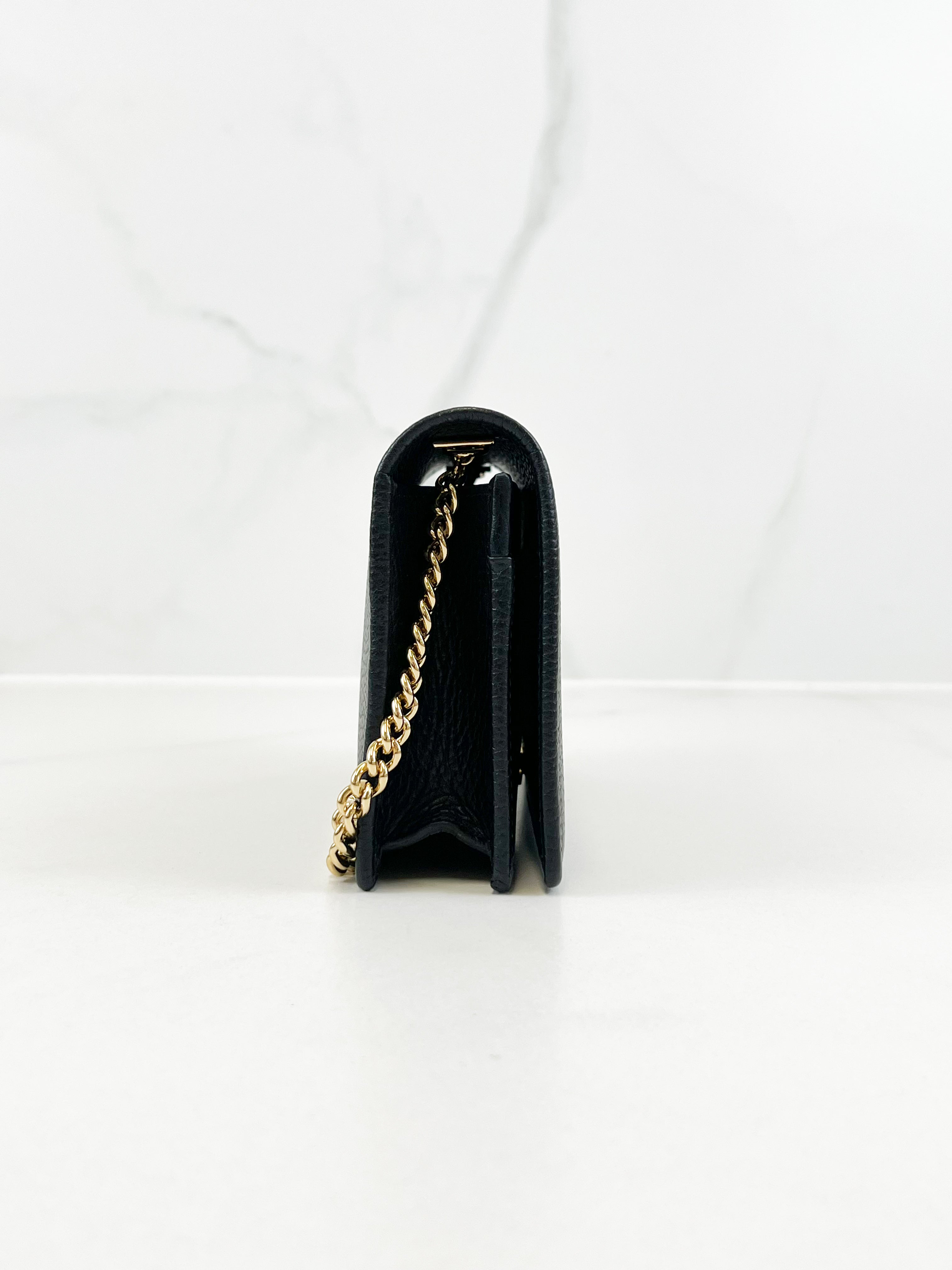 Gucci Marmont Black WOC with GHW