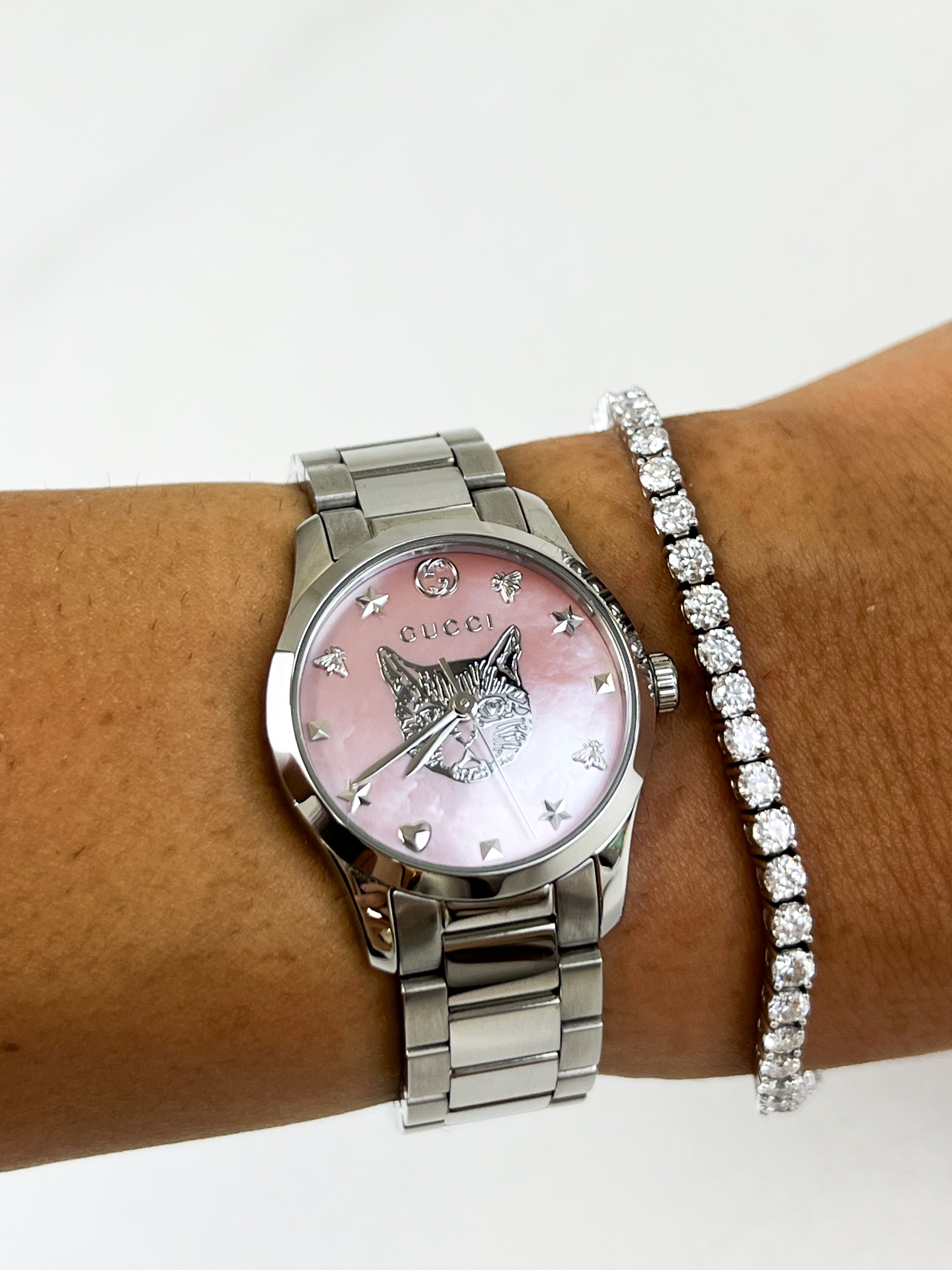 Gucci Pink Dial Timeless Watch 27mm