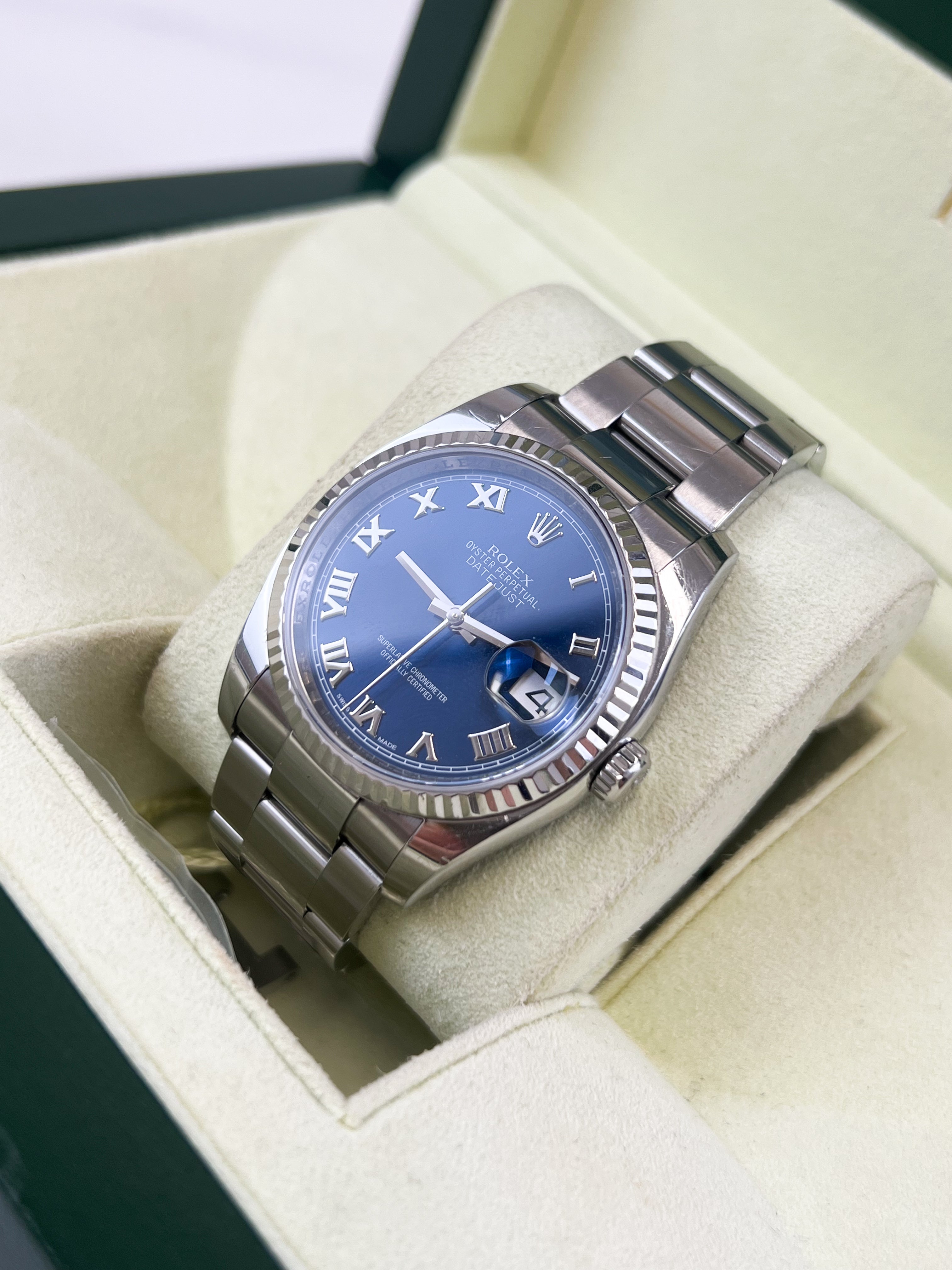 Rolex Datejust 36mm Blue Roman Numeral Dial