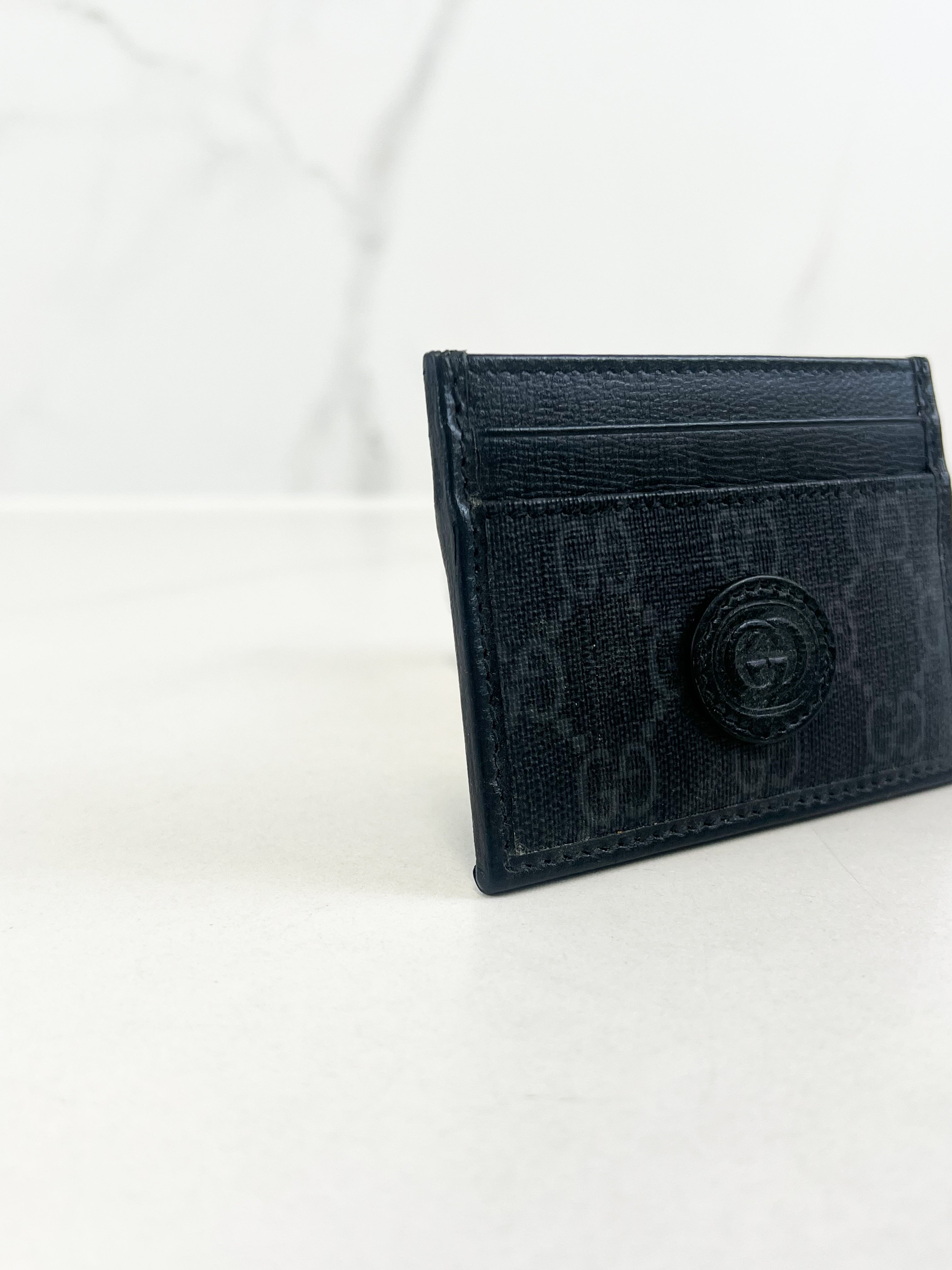 Gucci Mens Black Card Case Wallet