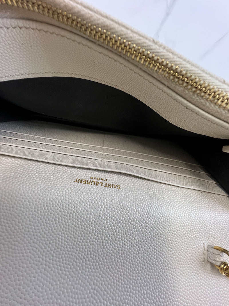 Saint Laurent Bone Cassandre Envelope WOC