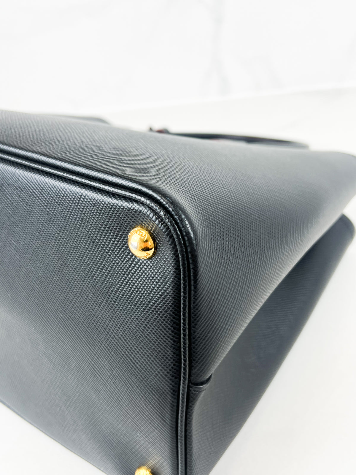 Prada Medium Saffiano Leather Double Bag in Nero