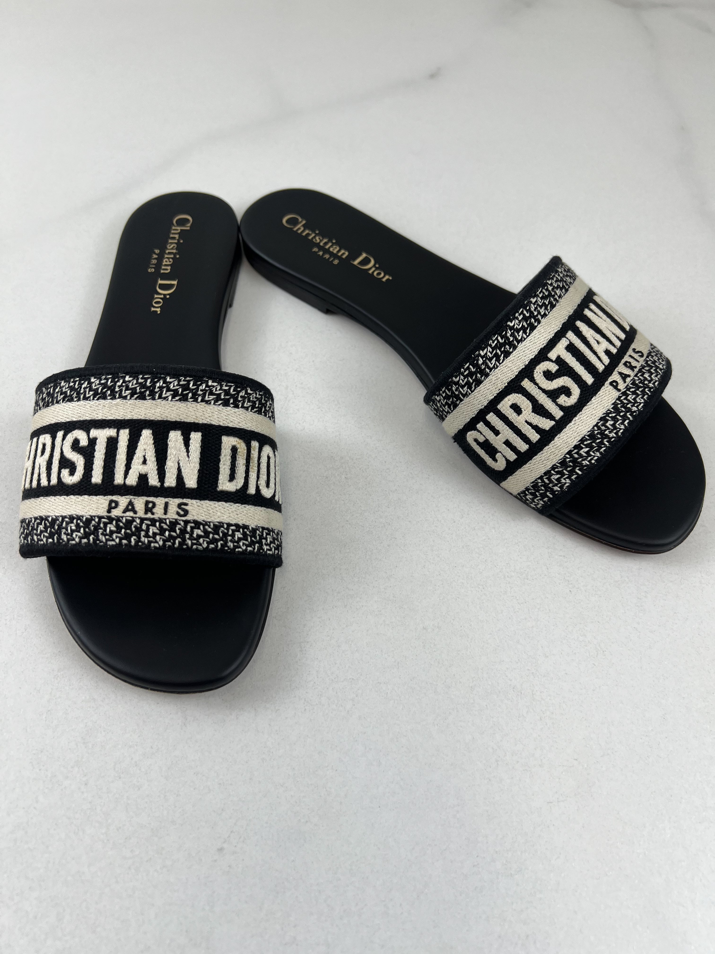 Christian Dior Dway Slides Size 37.5