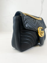 Gucci GG Marmont Matelasse Large Black Flap Shoulder Bag