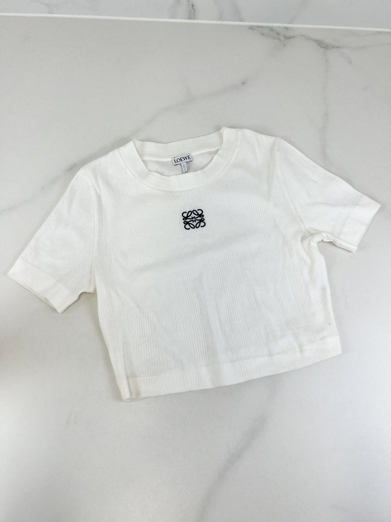 Loewe White Logo Cropped Top Size Small