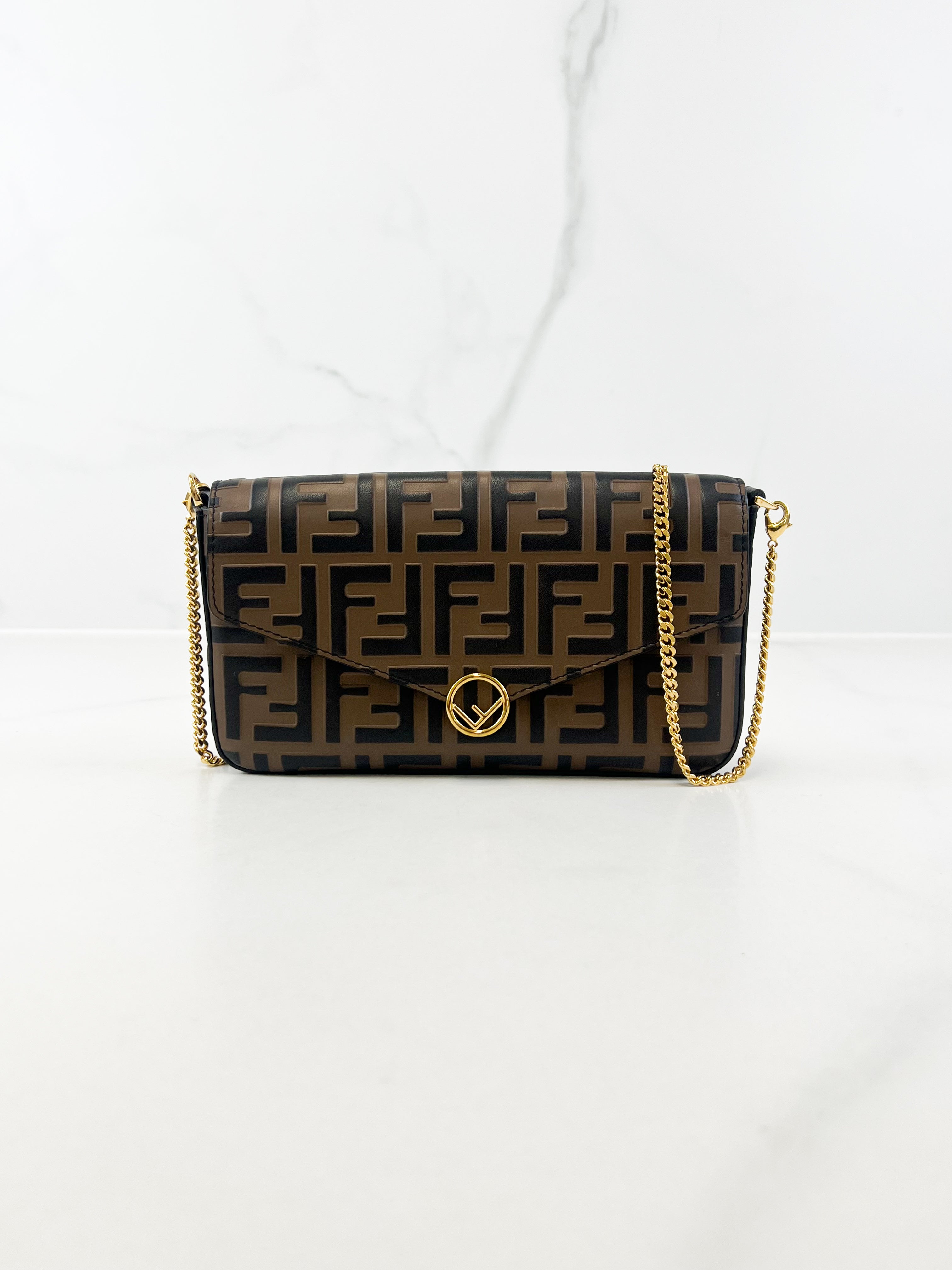 Fendi F Wallet on Chain with Pouch