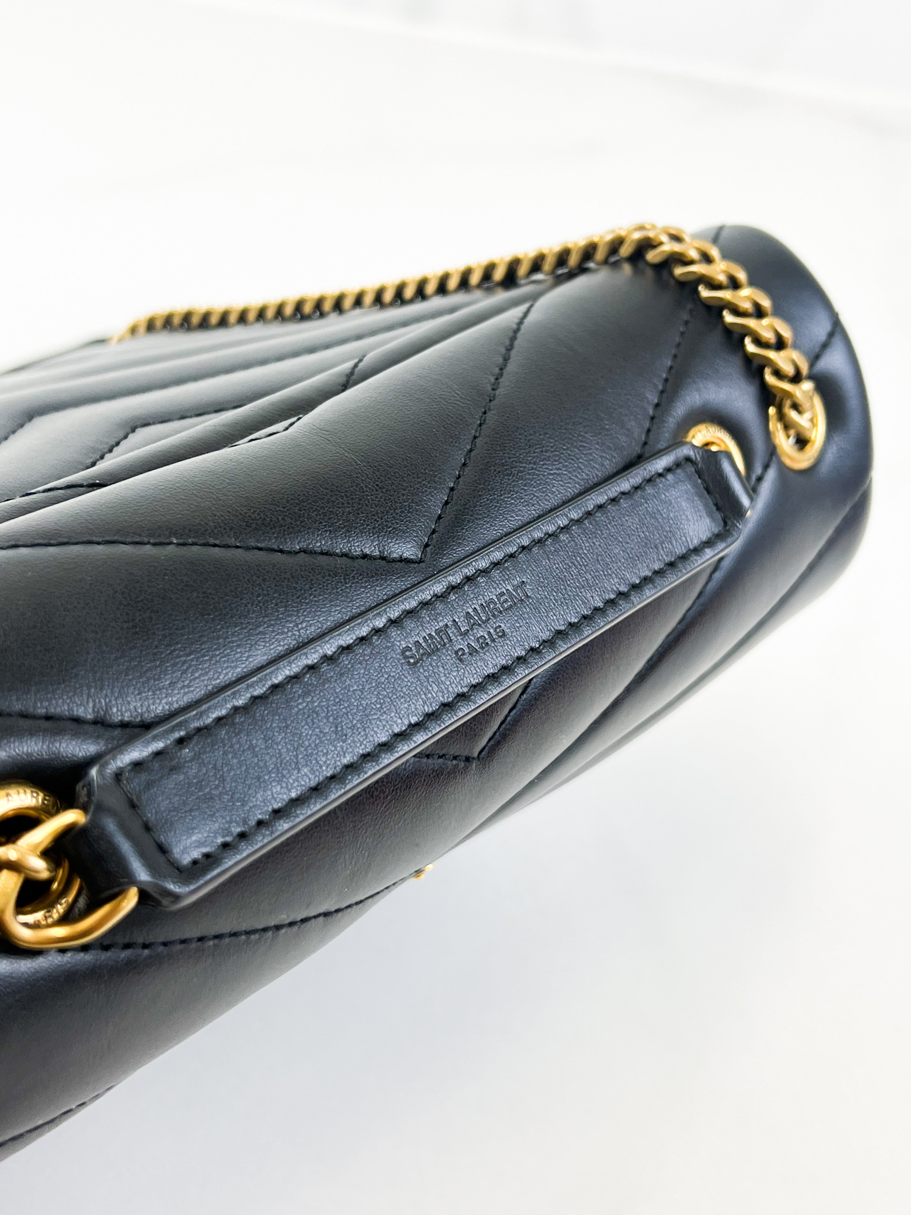 Saint Laurent Black Small Lou with GHW