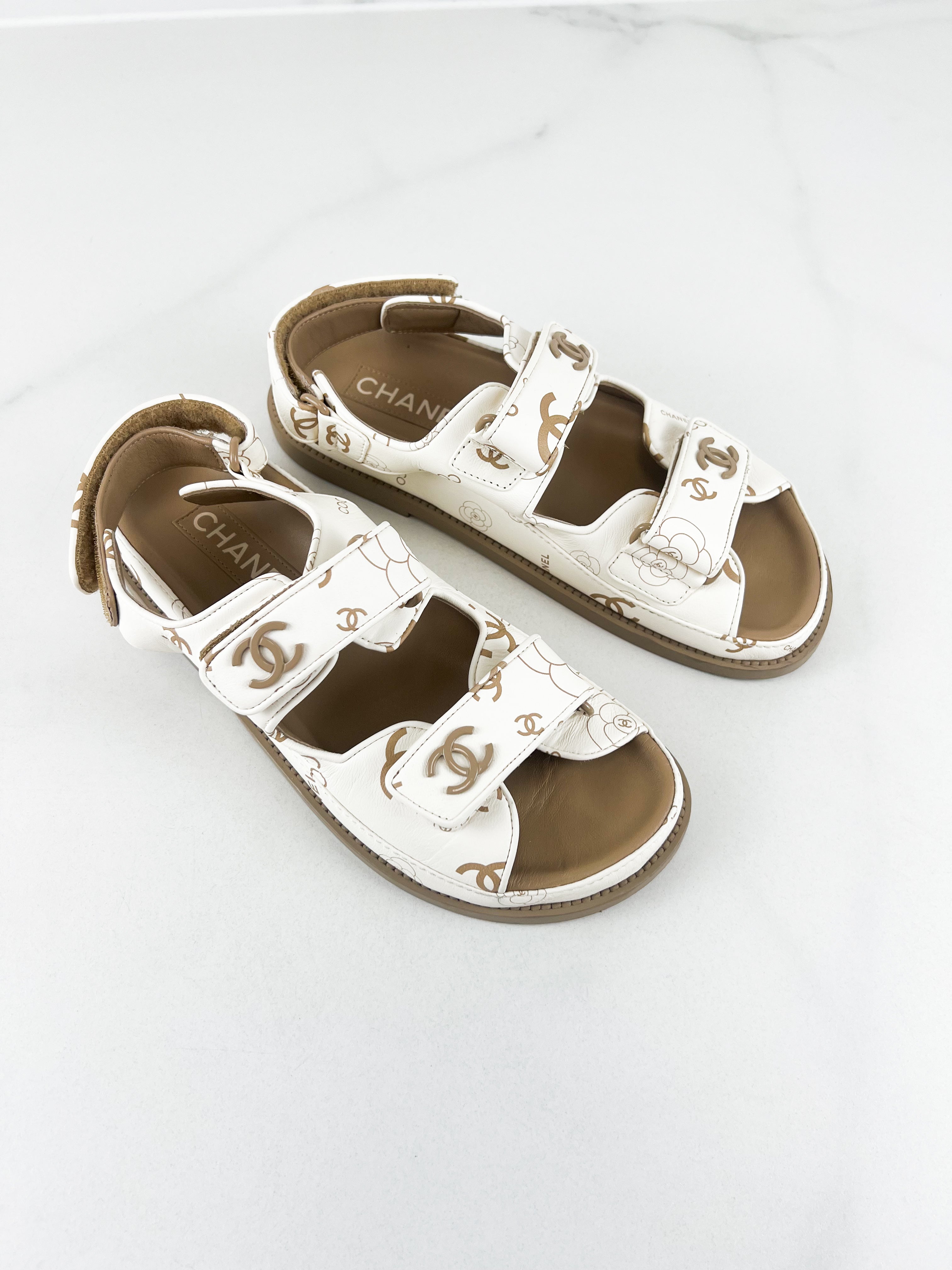Chanel Leather Dad Sandal Size 37C