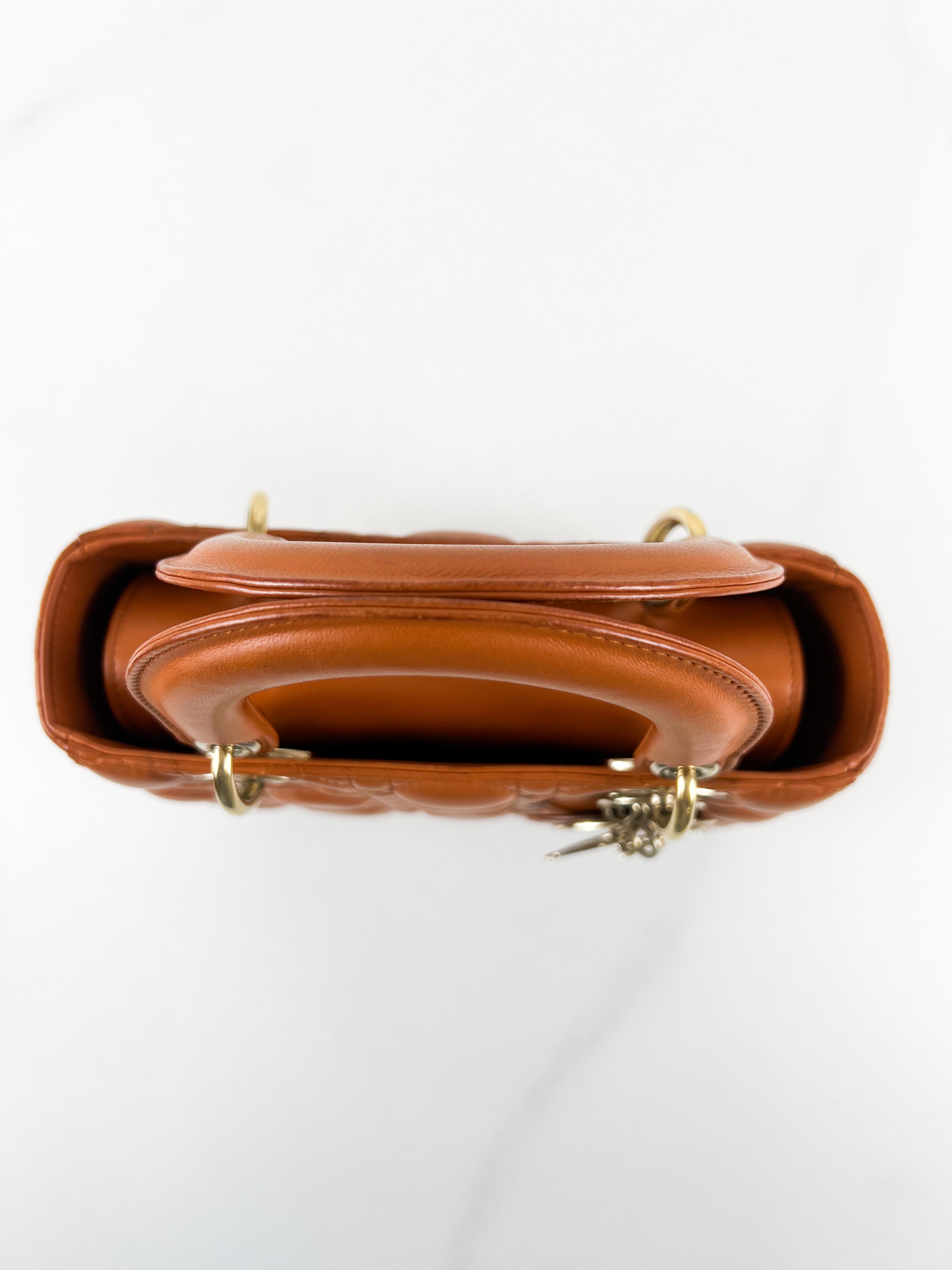 Christian Dior Small Lady Dior In Amber