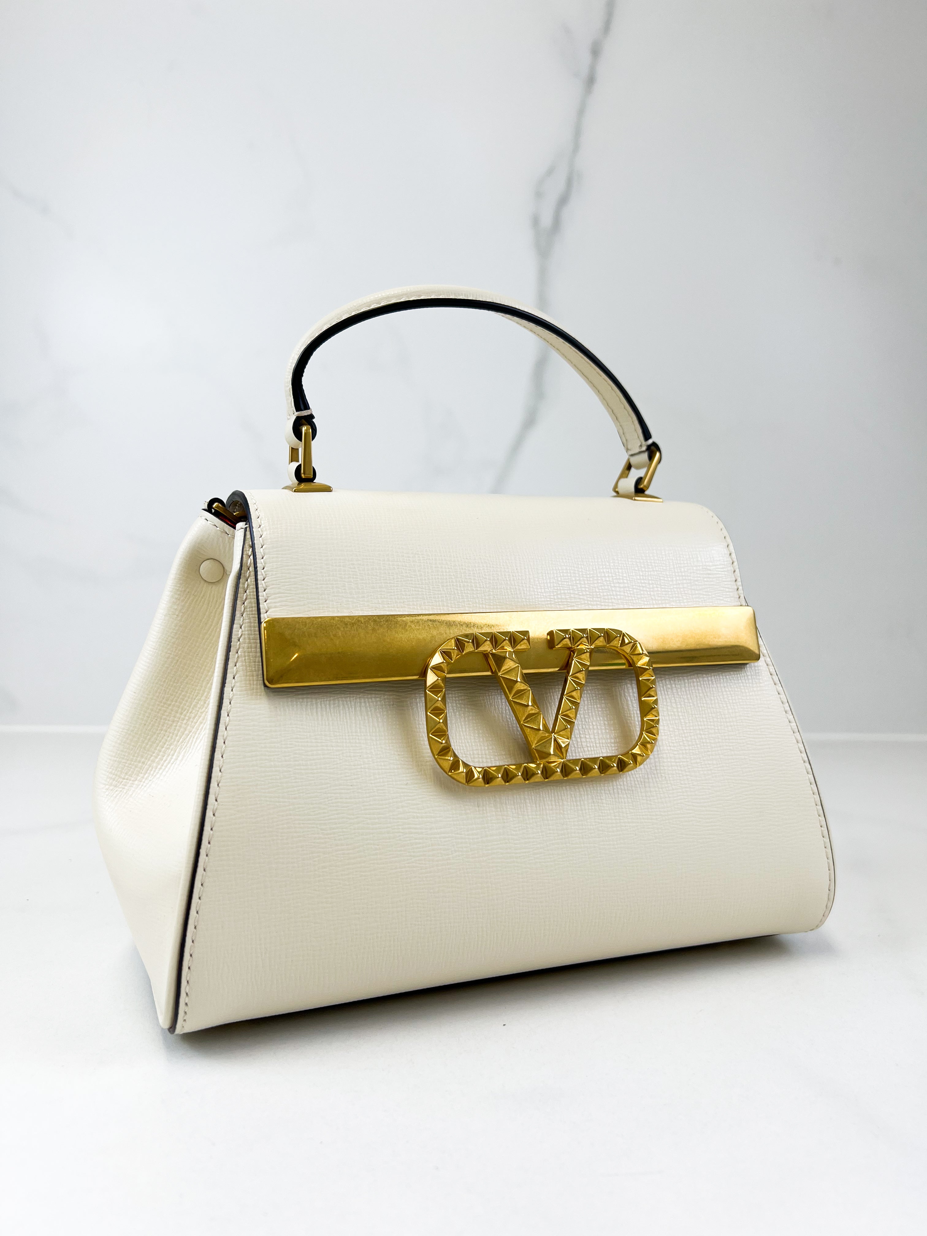 Valentino Alcove Leather Shoulder Bag