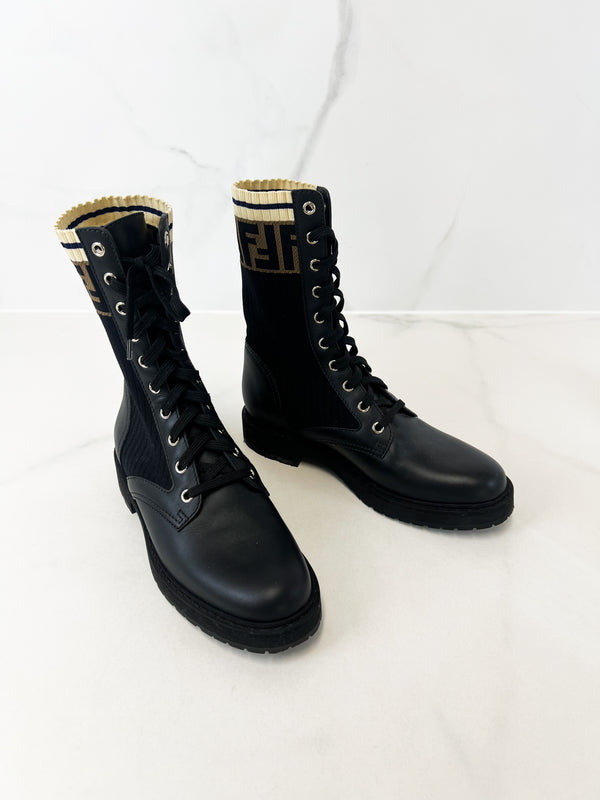 Fendi Rockoko Black Boots Size 37