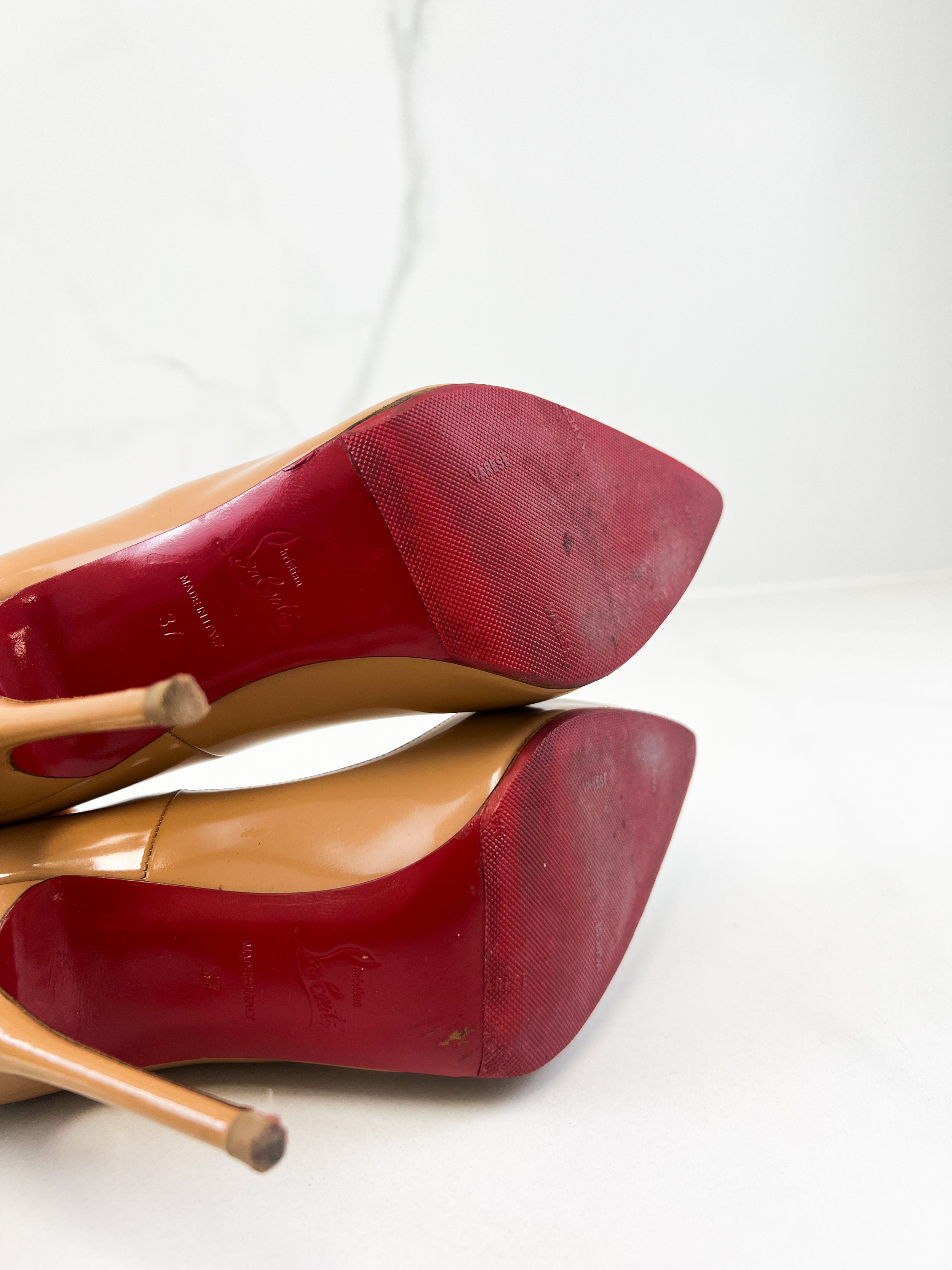 Christian Louboutin Patent Nude So Kate 120 Size 37