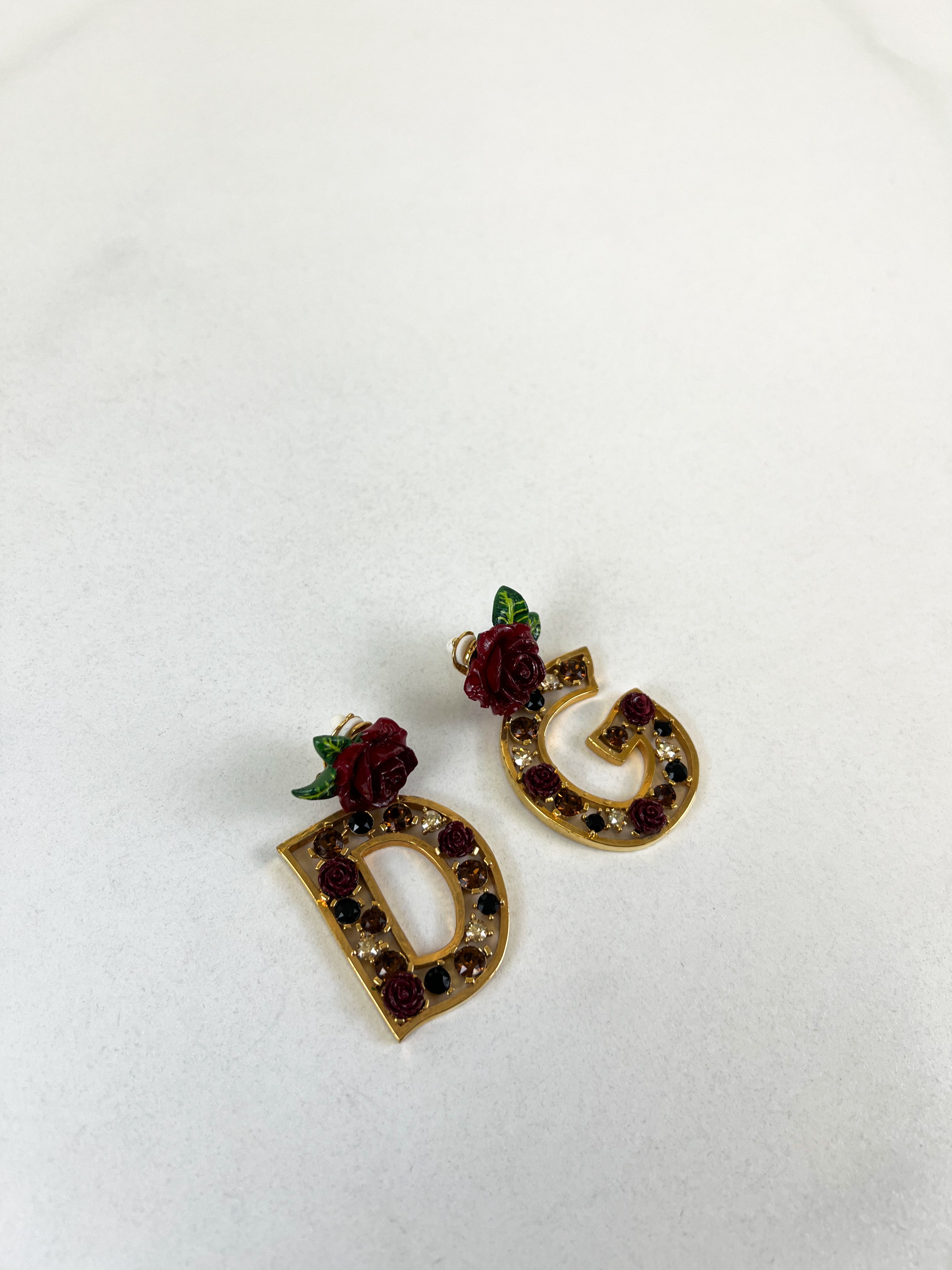 Dolce and Gabbana Flower Logo Clip Earrings