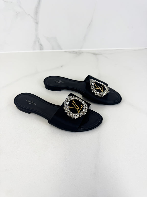 Louis Vuitton Black Madeleine Sandal Size 38
