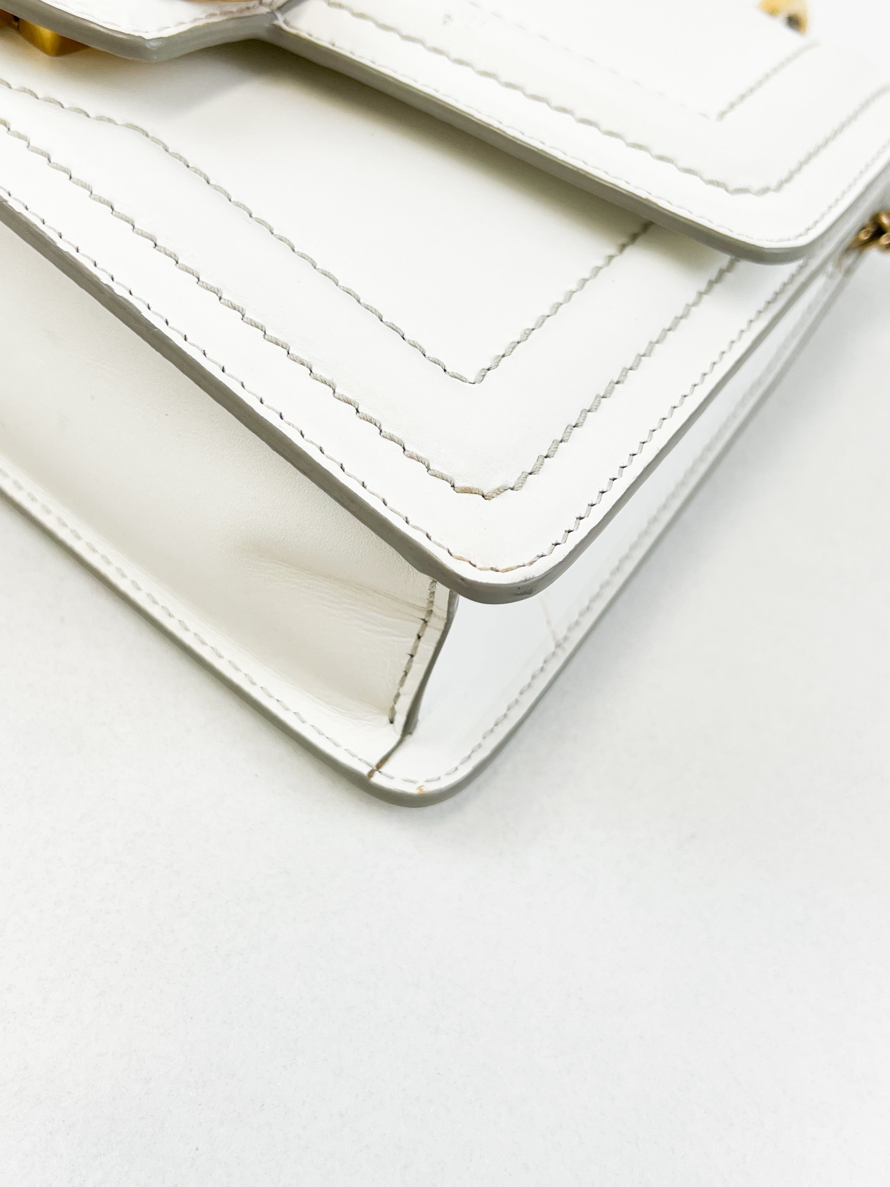 Dolce & Gabbana Amore Chain Shoulder Bag in White with GHW