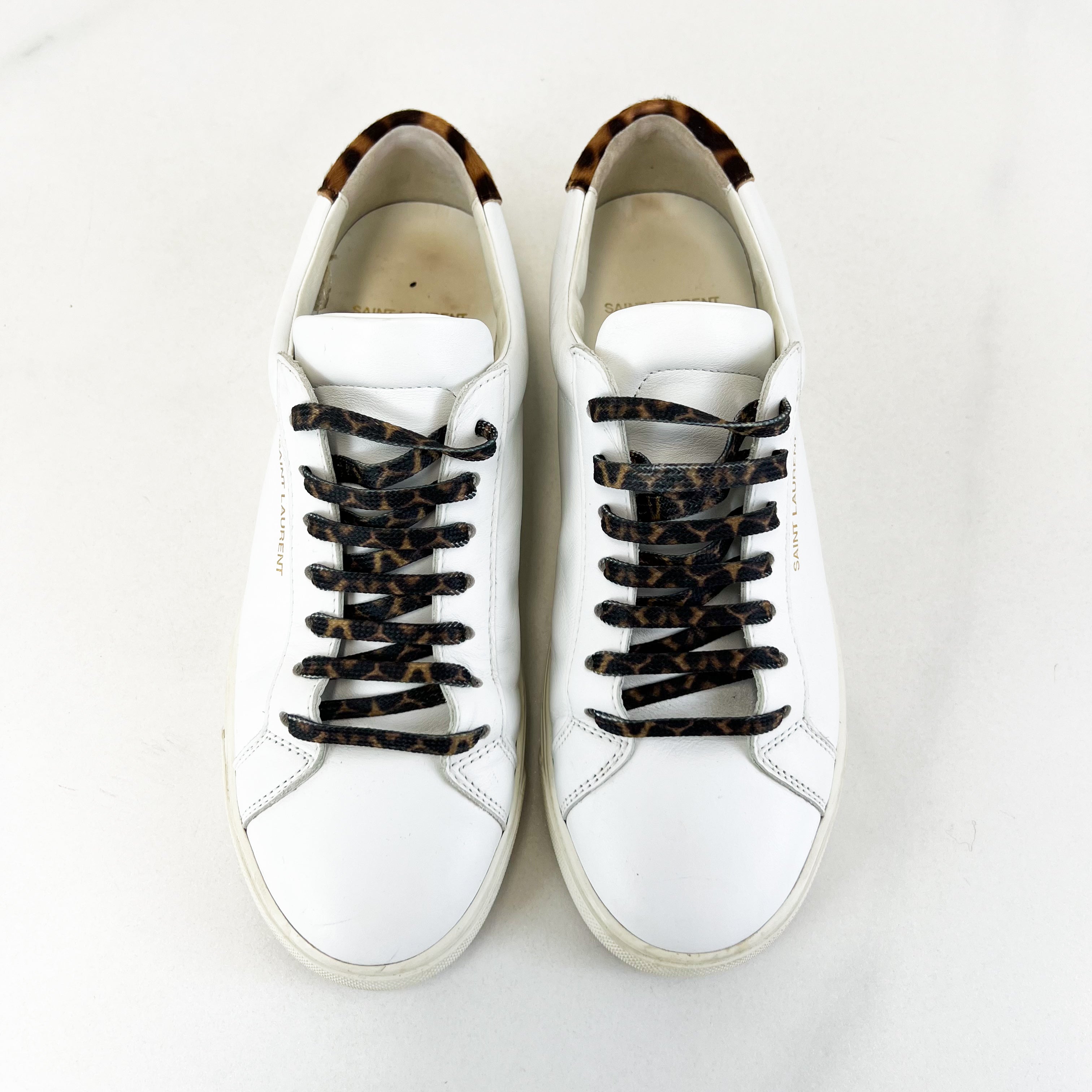 Saint Laurent Andy Leather Sneakers Size 38