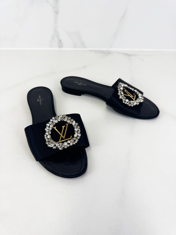Louis Vuitton Black Madeleine Sandal Size 38