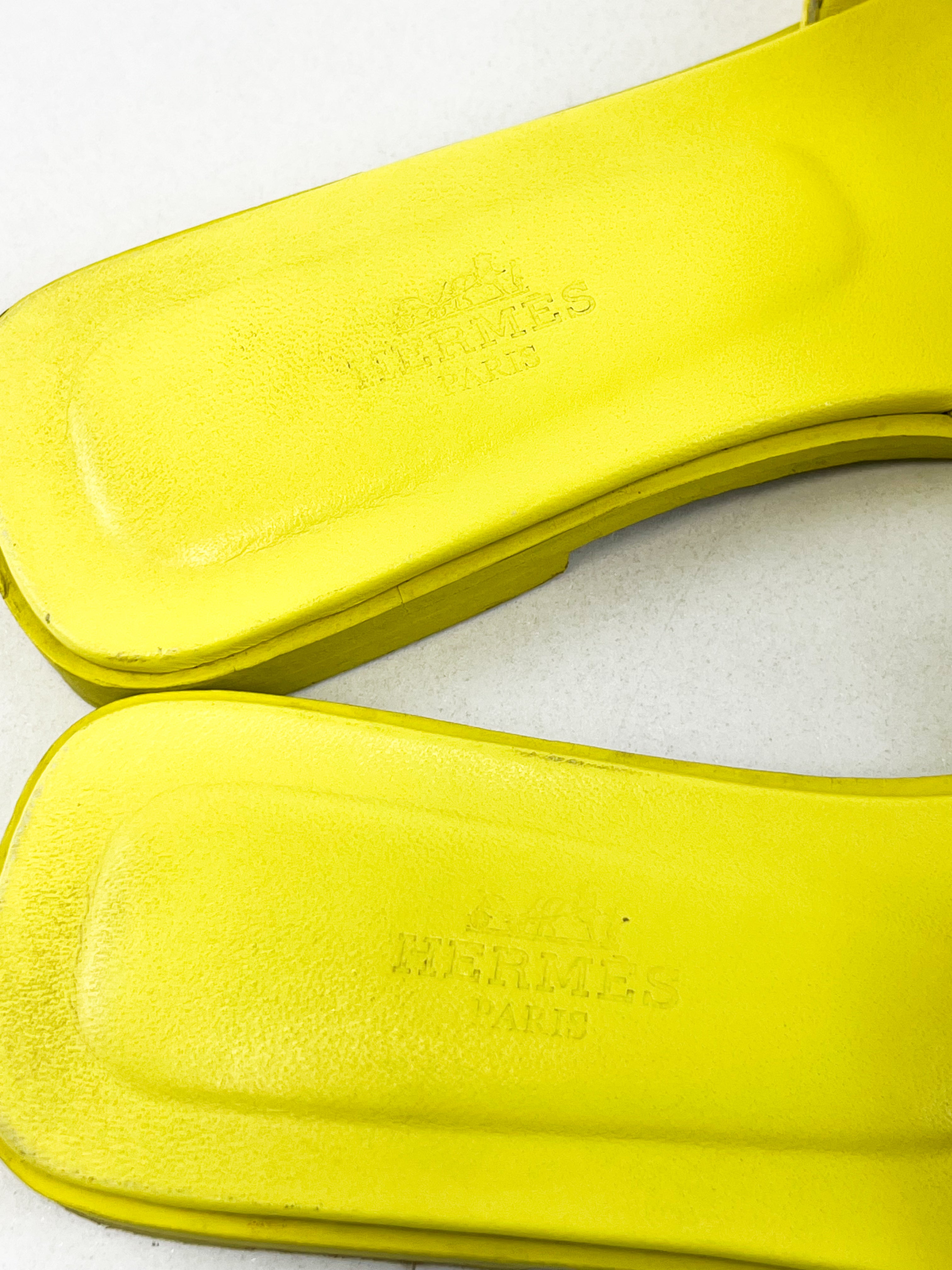 Hermes Oran Sandal in Yellow Size 36