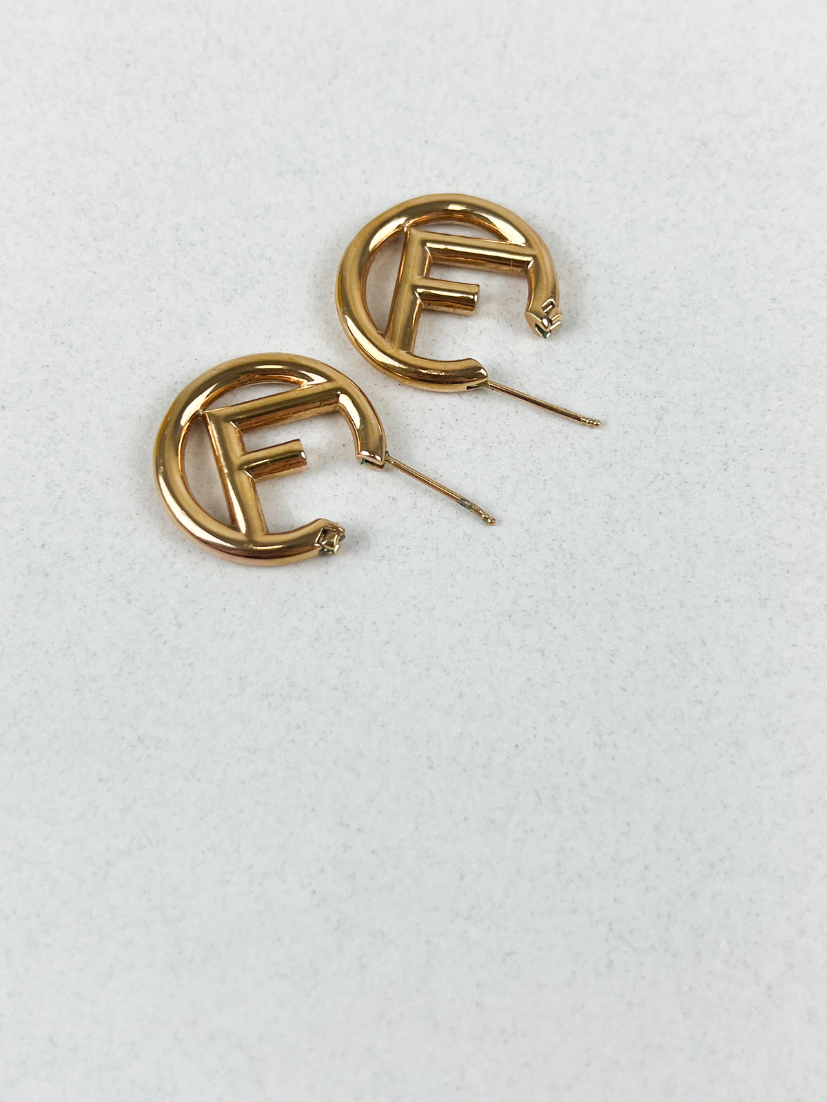 Fendi F Logo Hoop Earring in Gold