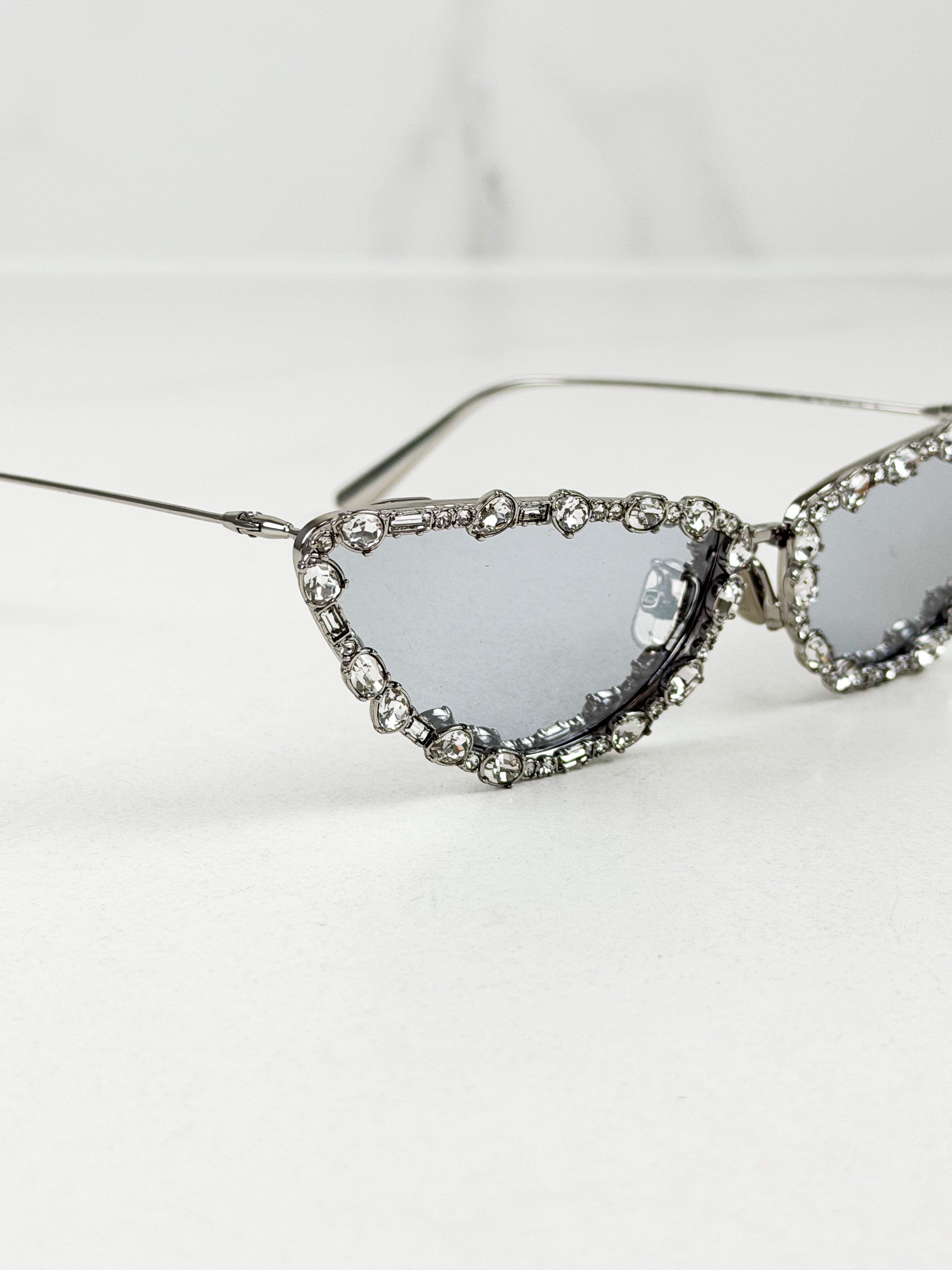 Christian Dior Silver Cat Eye with Crystals