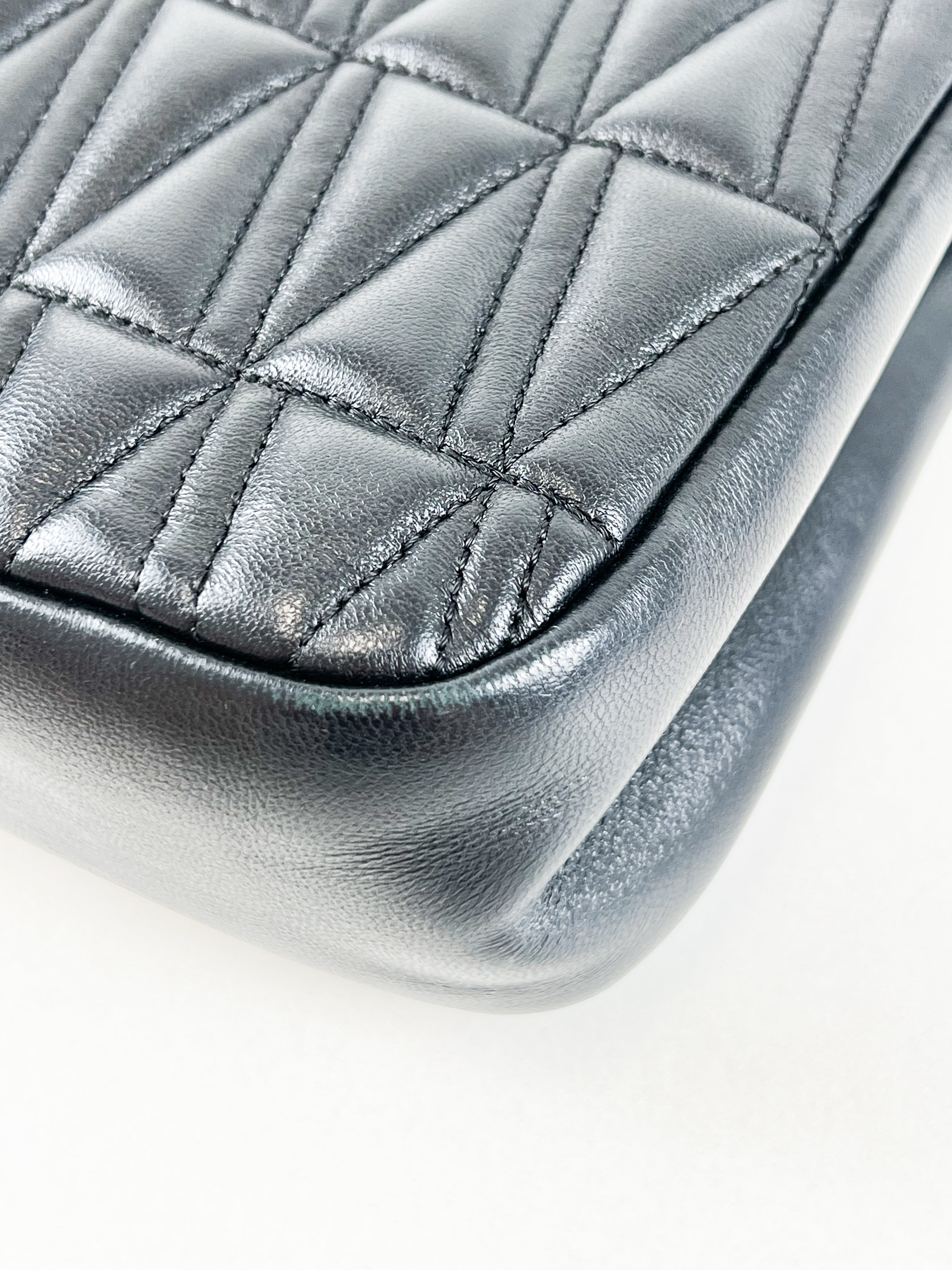 Versace Black Virtus Shoulder Bag with GHW