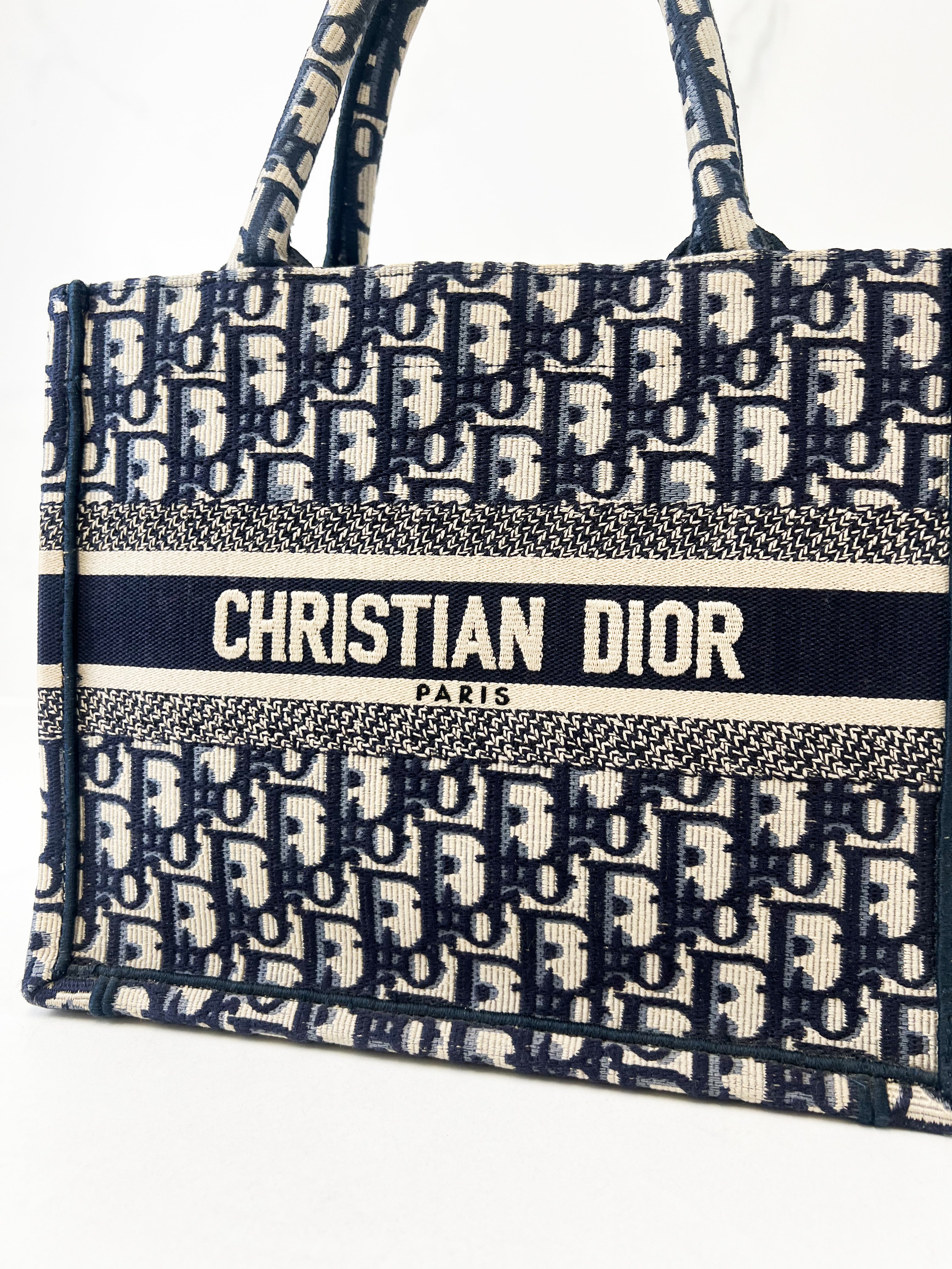 Christian Dior Small Blue Oblique Book Tote
