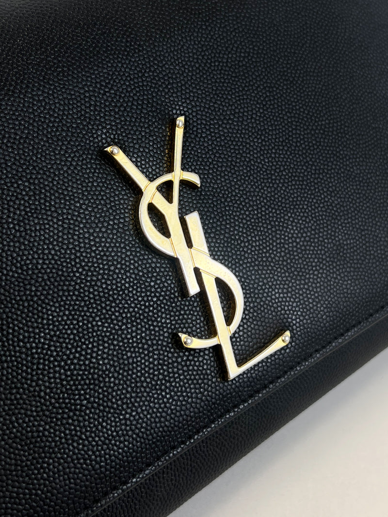 Saint Laurent Black Kate Medium Chain Bag with GHW
