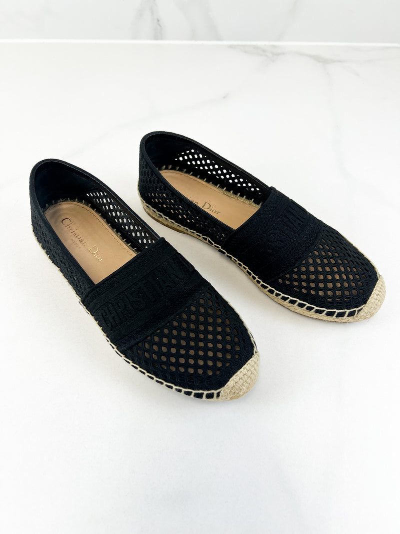 Christian Dior Black Granville Espadrille Size 37